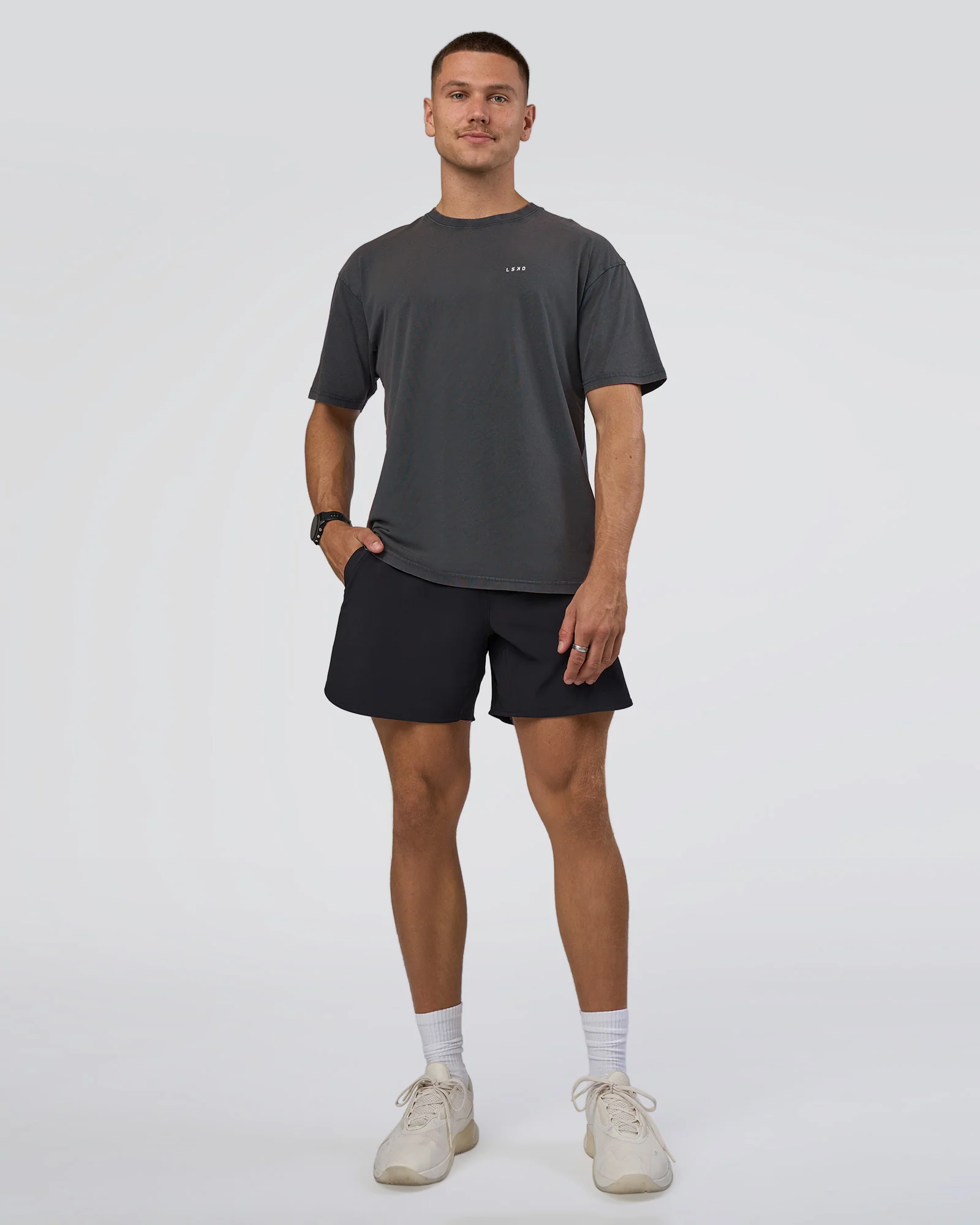 Lifting FLXCotton Oversized Tee - Black Washed-Flame - Image 6