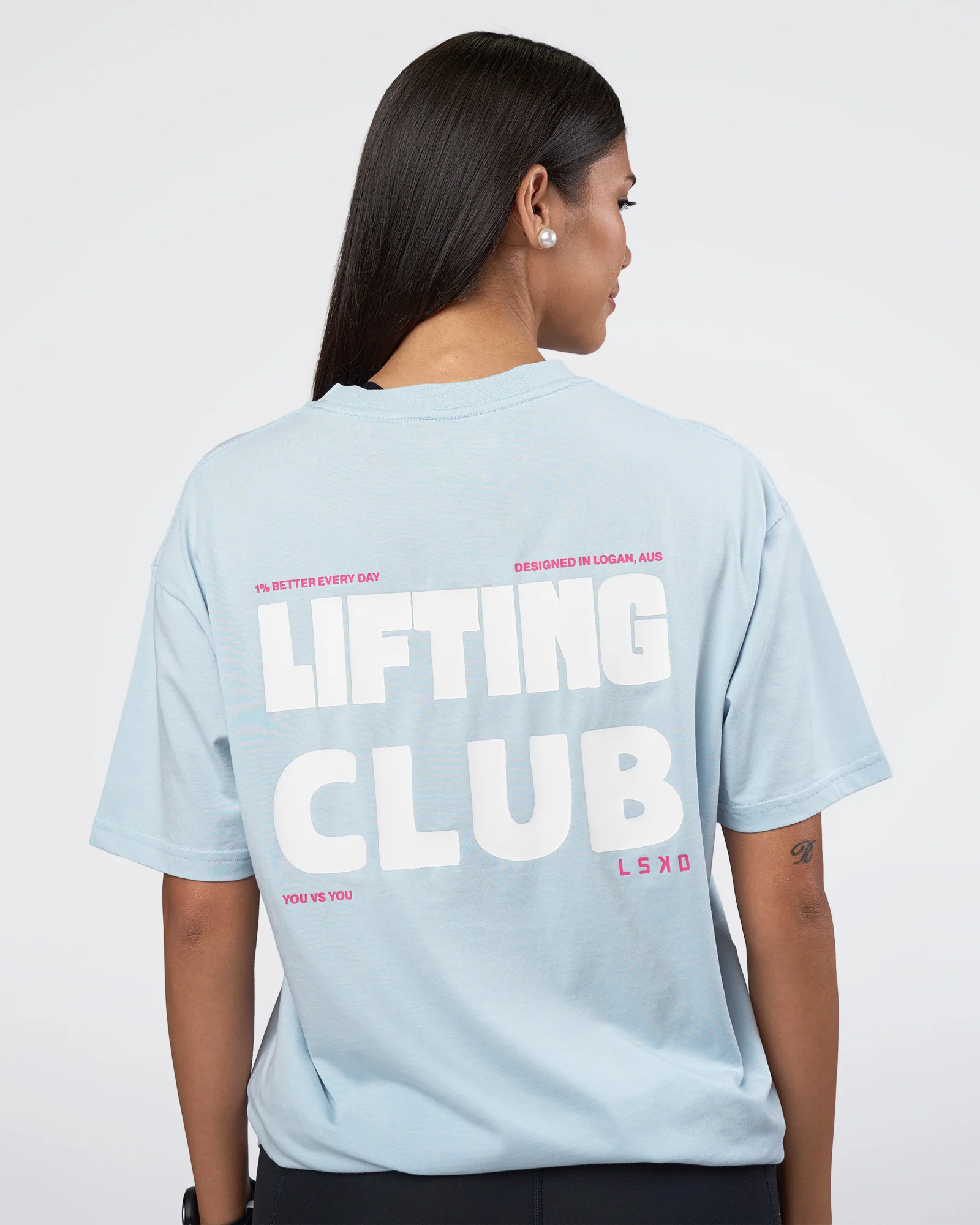 Lifting FLXCotton Oversized Tee - Blue Aura-Ultra Pink - Image 5