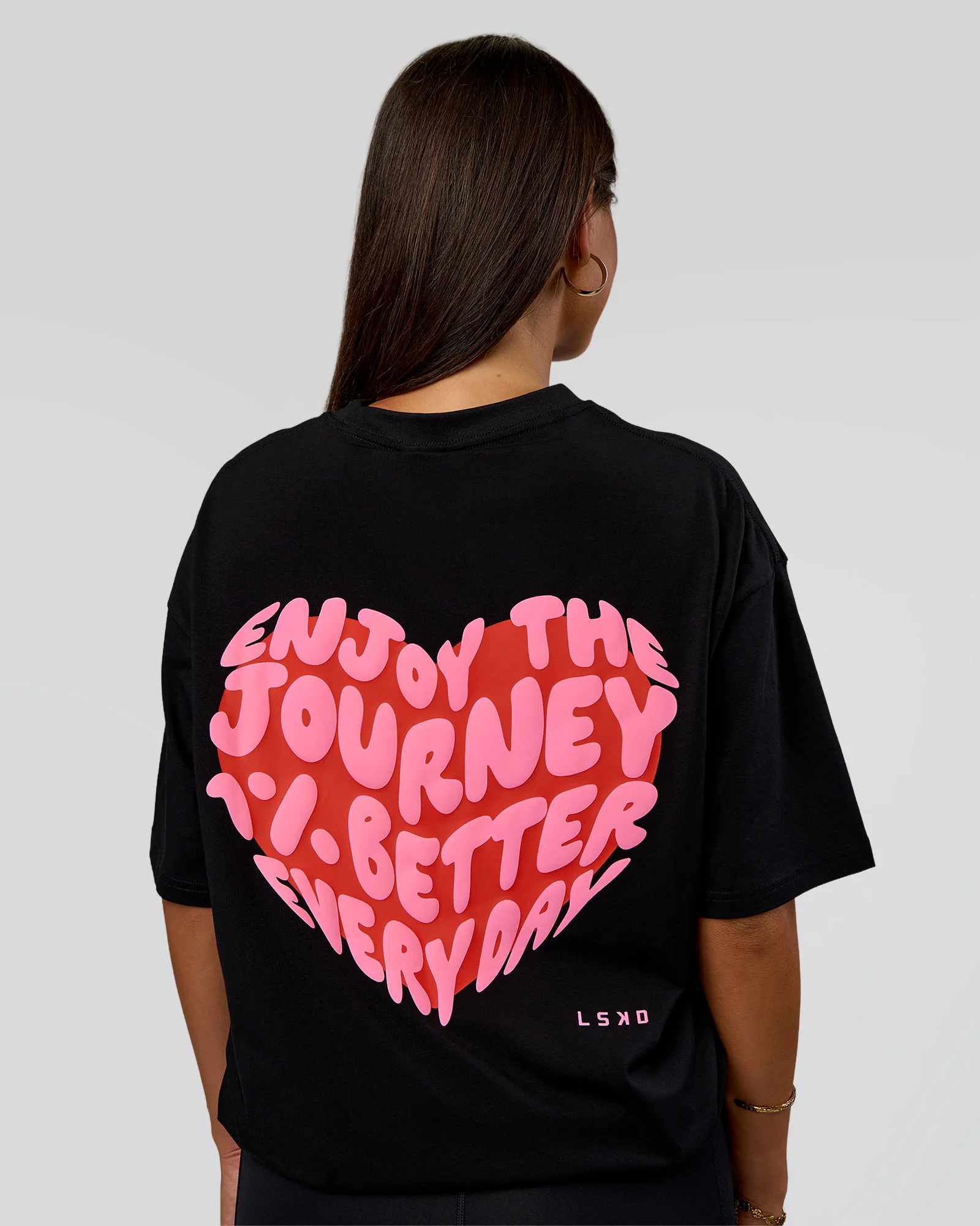 Love the Journey FLXCotton Oversized Tee - Black-Flame - Image 4