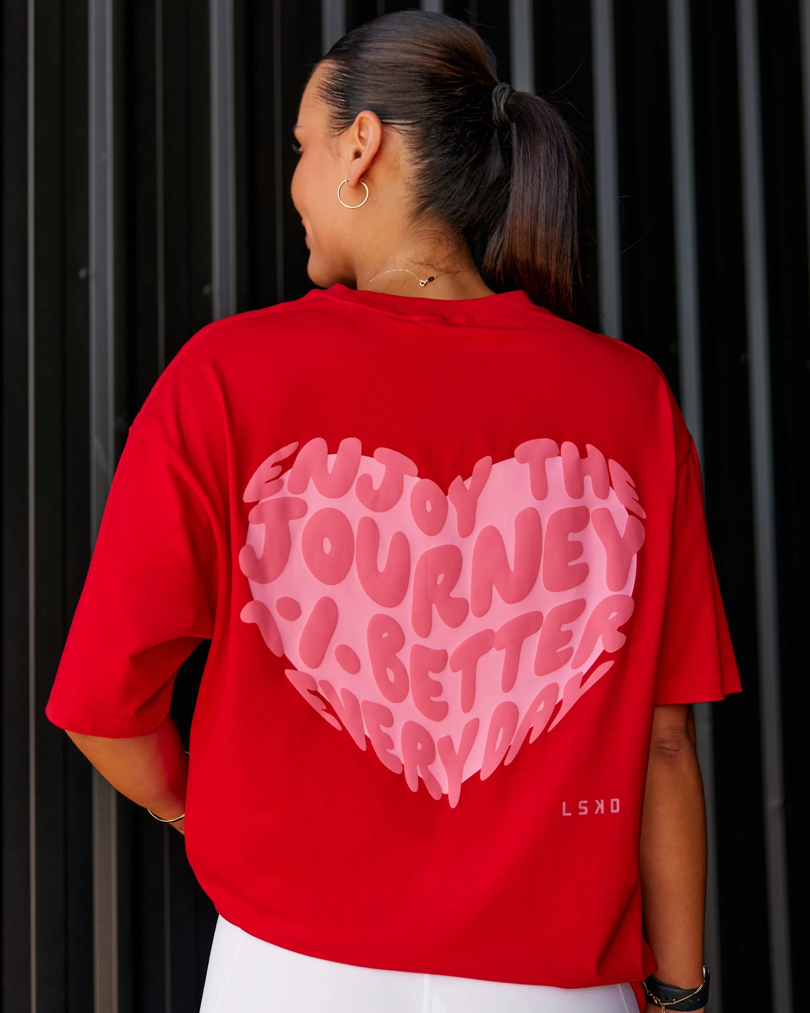 Love the Journey FLXCotton Oversized Tee - Flame-Candy Pink - Image 2