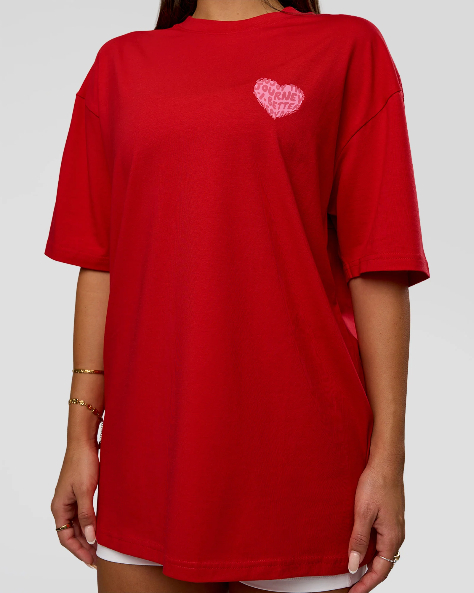 Love the Journey FLXCotton Oversized Tee - Flame-Candy Pink - Image 9