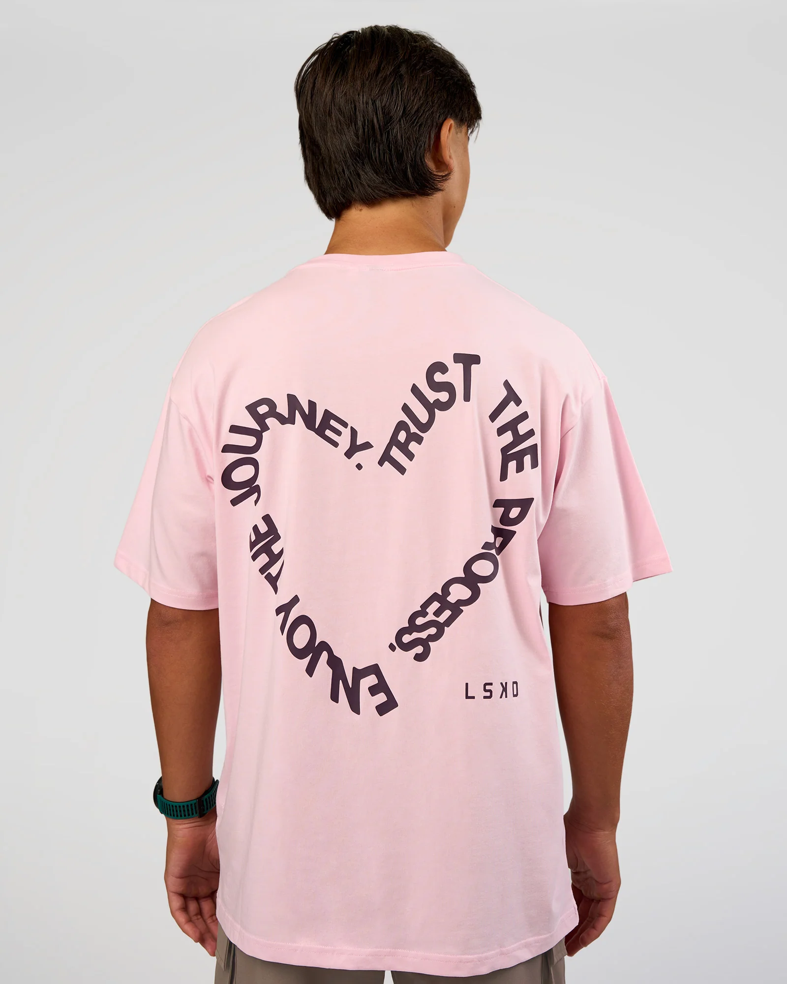 Love The Process FLXCotton Oversize Tee - Marshmallow-Midnight Plum - Image 2