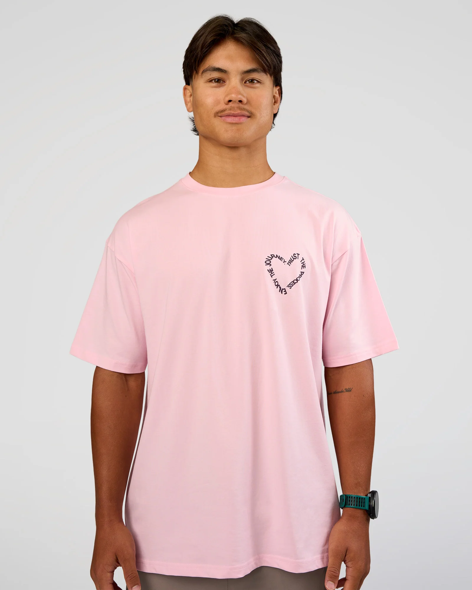 Love The Process FLXCotton Oversize Tee - Marshmallow-Midnight Plum - Image 3