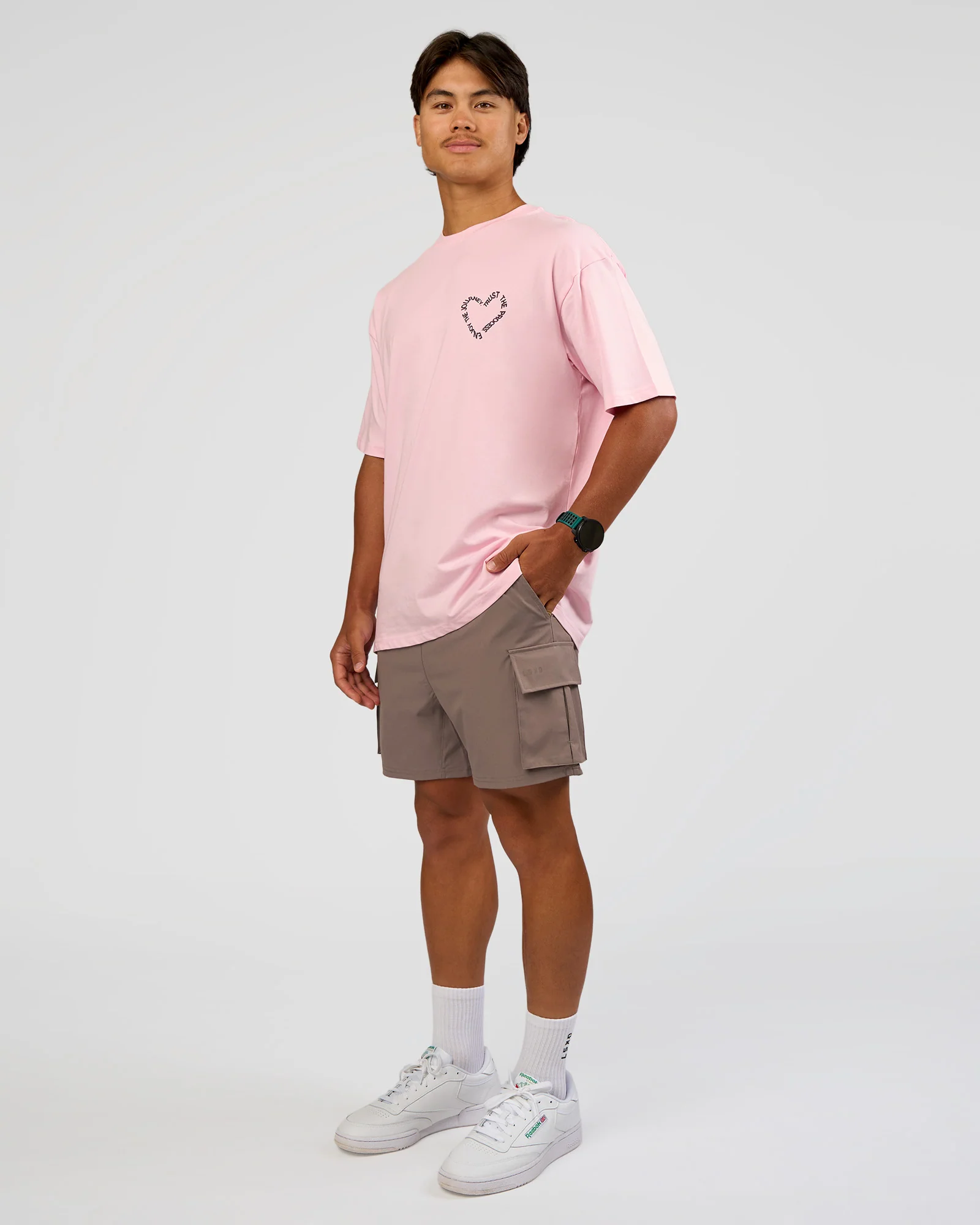 Love The Process FLXCotton Oversize Tee - Marshmallow-Midnight Plum - Image 6
