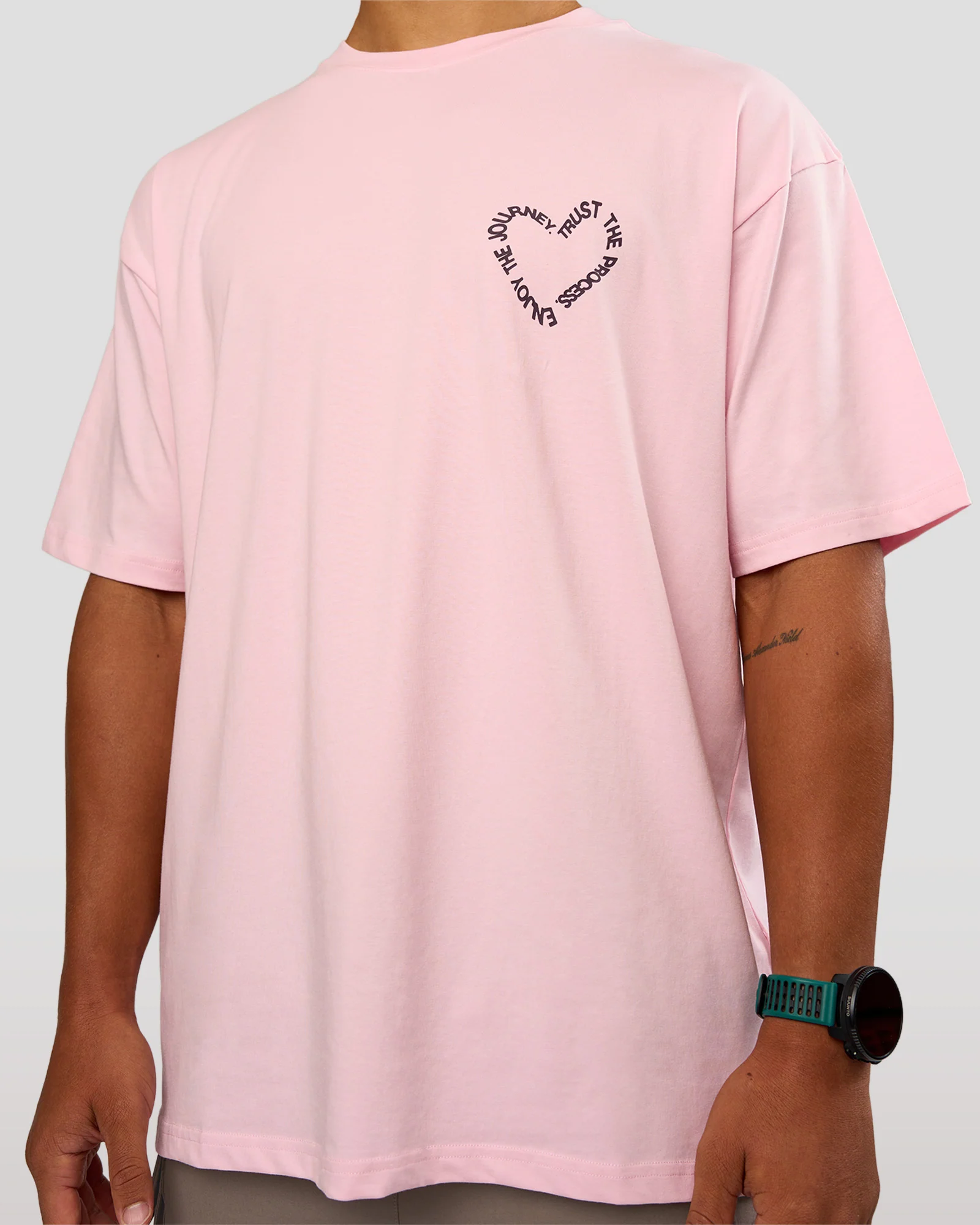 Love The Process FLXCotton Oversize Tee - Marshmallow-Midnight Plum - Image 8