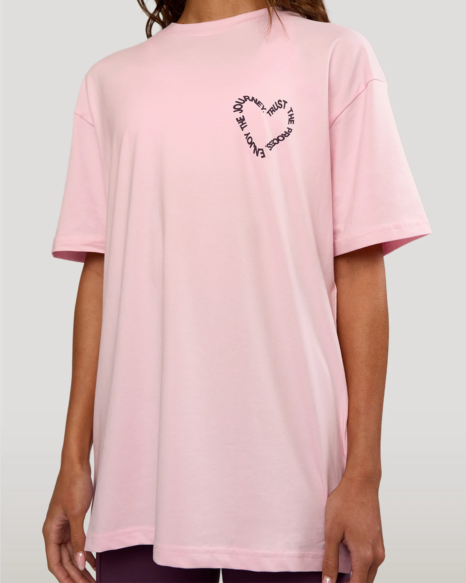 Love The Process FLXCotton Oversize Tee - Marshmallow-Midnight Plum - Image 9
