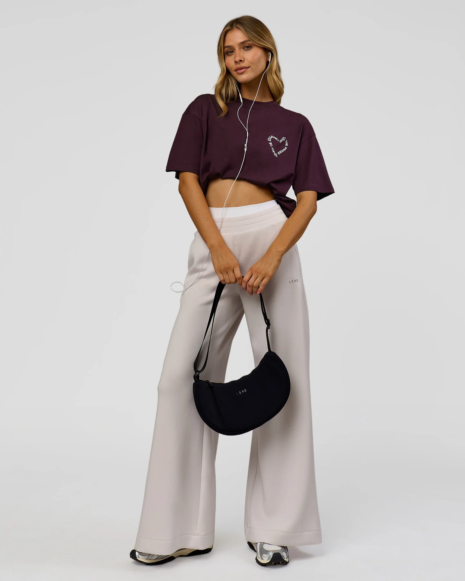 Love The Process FLXCotton Oversize Tee - Midnight Plum-White - Image 10
