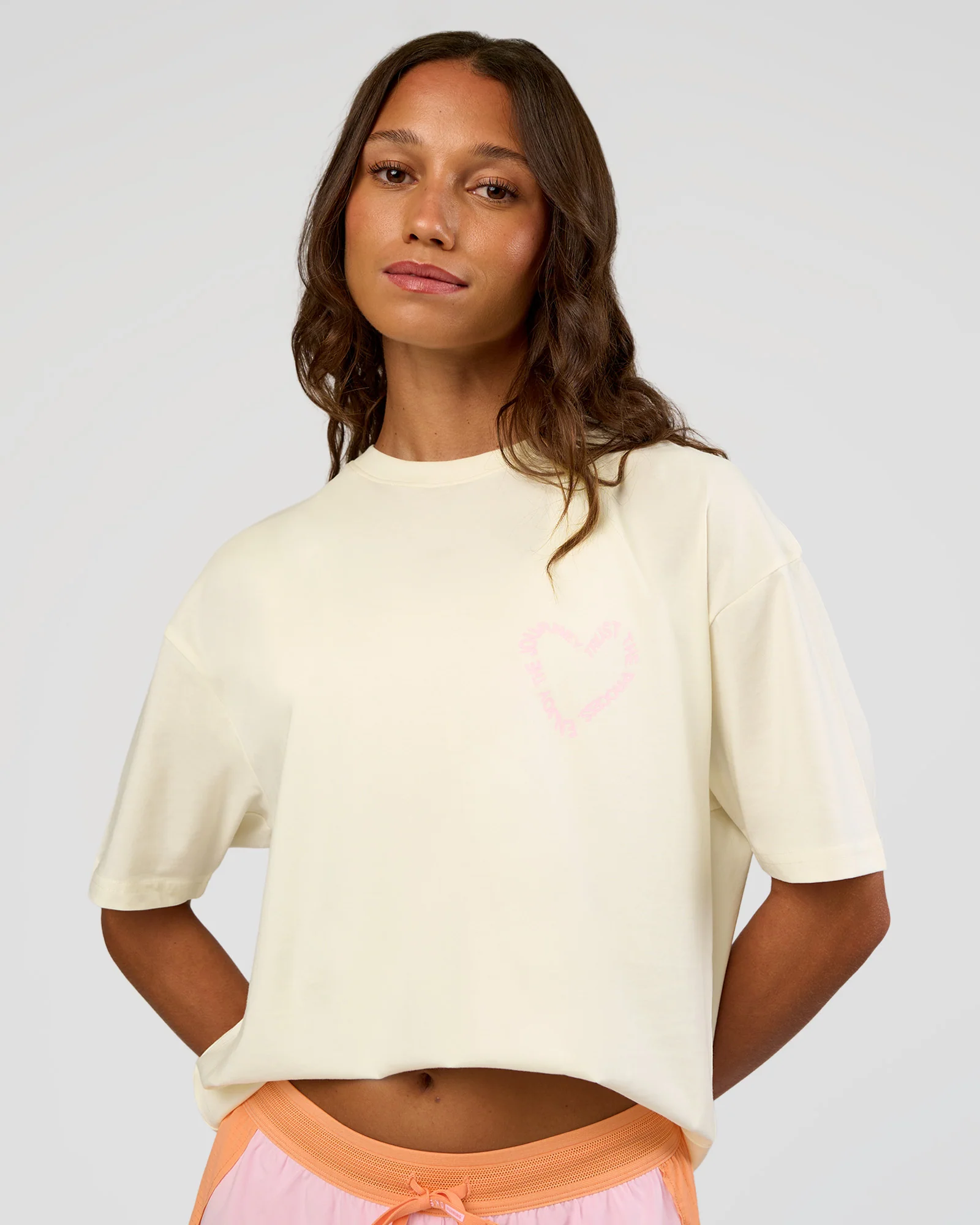Love The Process FLXCotton Oversize Tee - Off White-Marshmallow - Image 4