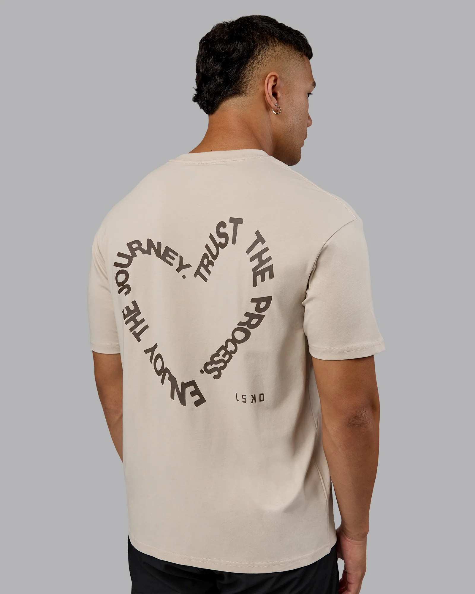 Love The Process FLXCotton Oversize Tee - Shale Beige-Choc - Image 2