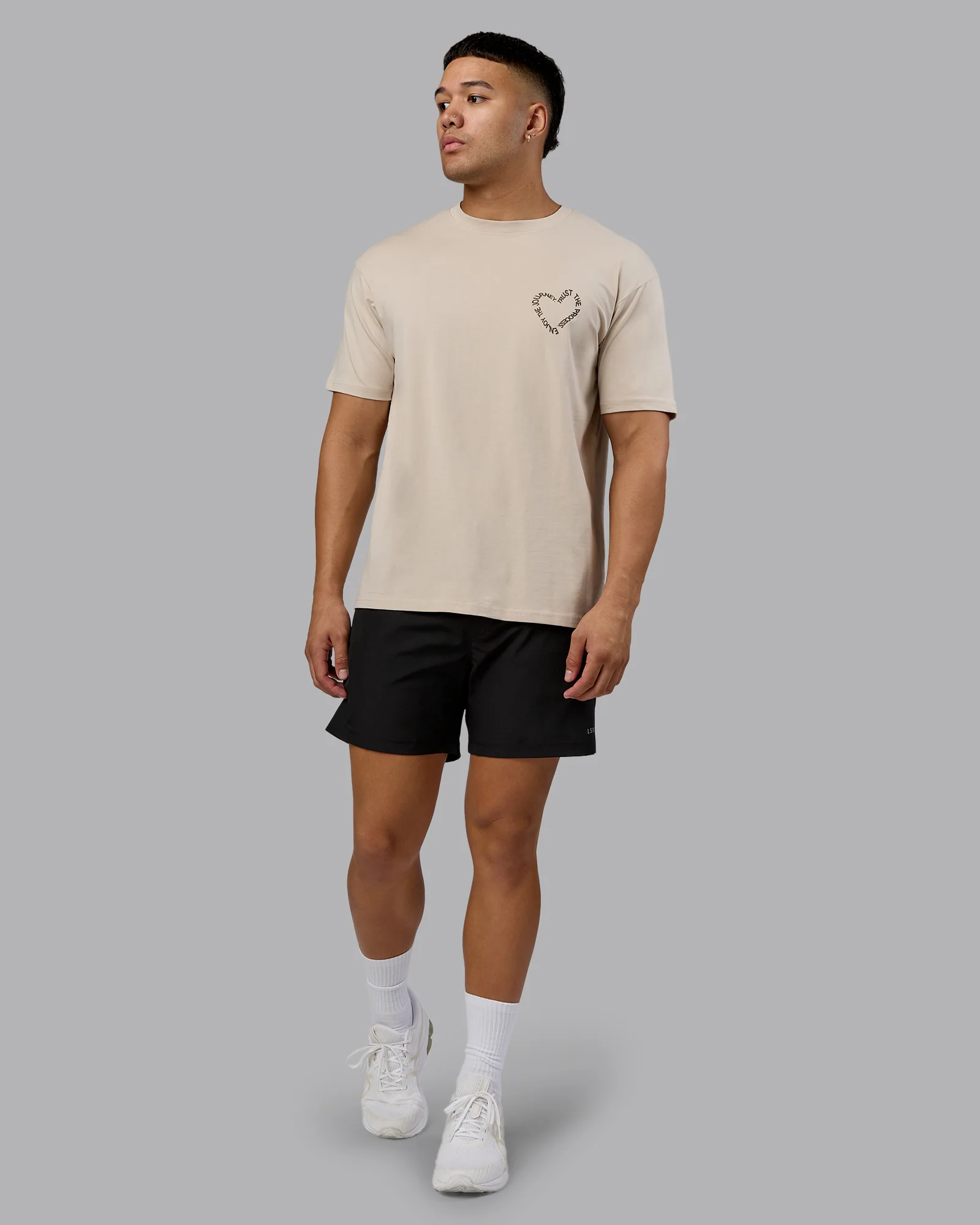 Love The Process FLXCotton Oversize Tee - Shale Beige-Choc - Image 6