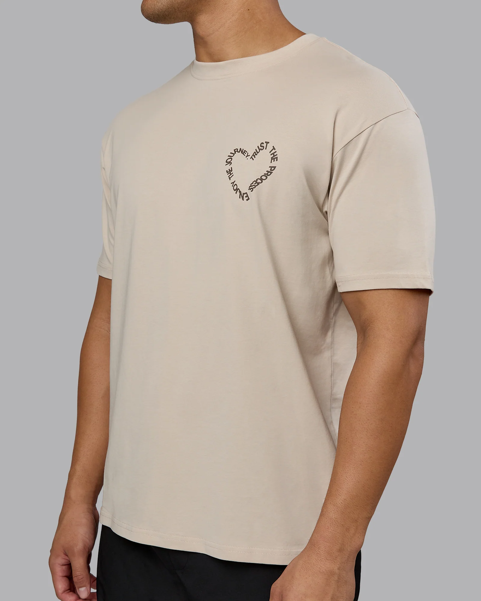 Love The Process FLXCotton Oversize Tee - Shale Beige-Choc - Image 9