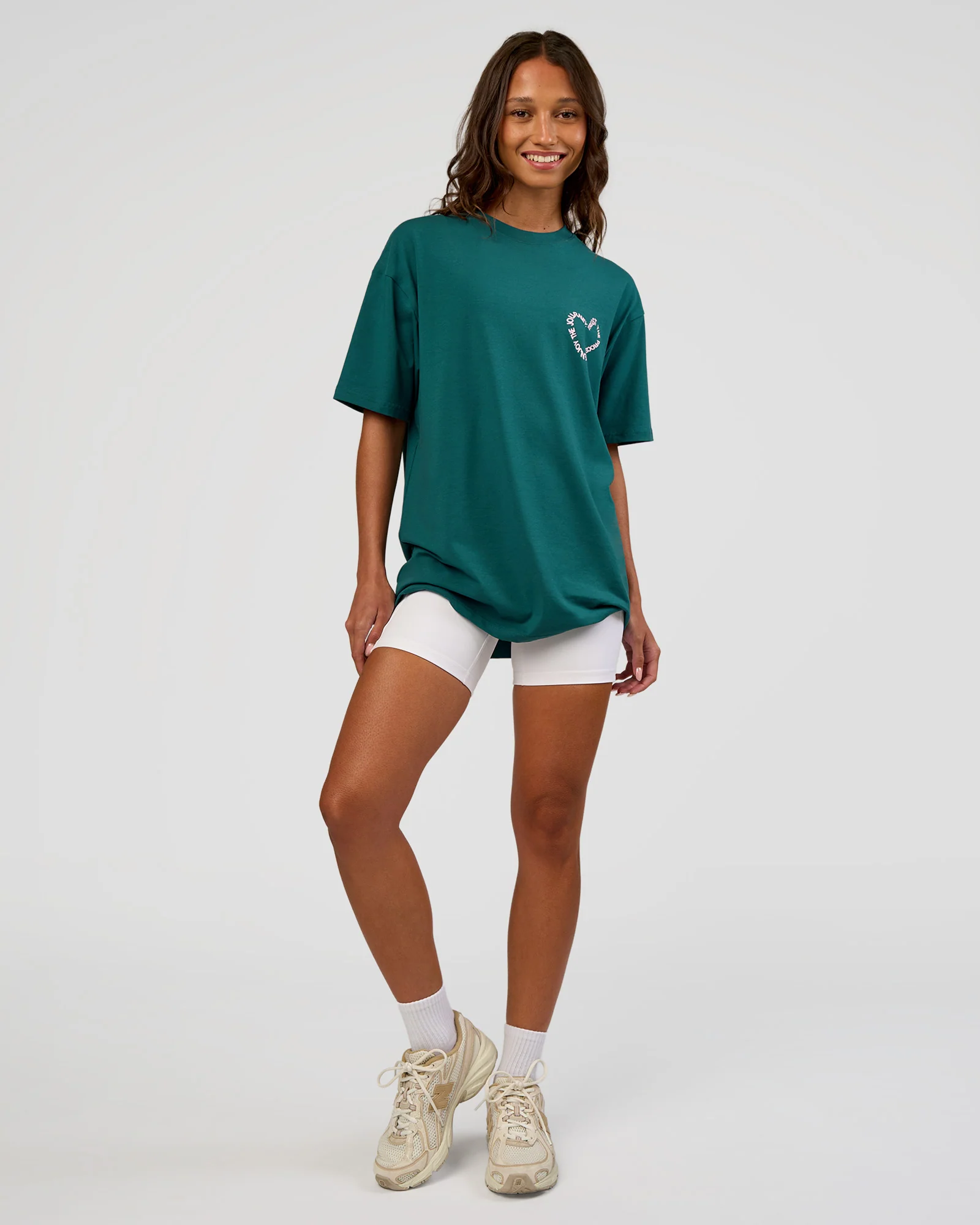 Love The Process FLXCotton Oversize Tee - Transformative Teal-Marshmallow - Image 11