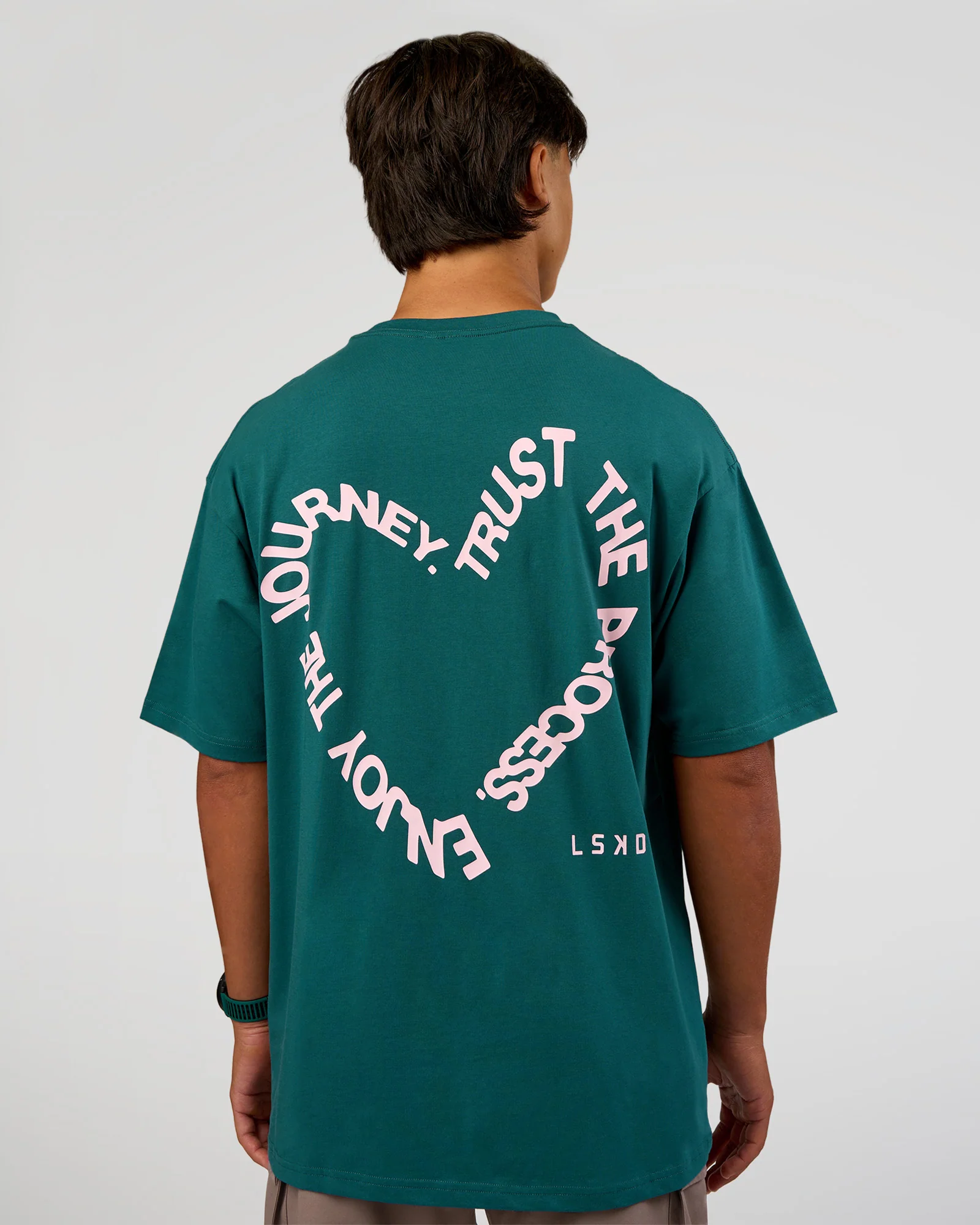 Love The Process FLXCotton Oversize Tee - Transformative Teal-Marshmallow - Image 2