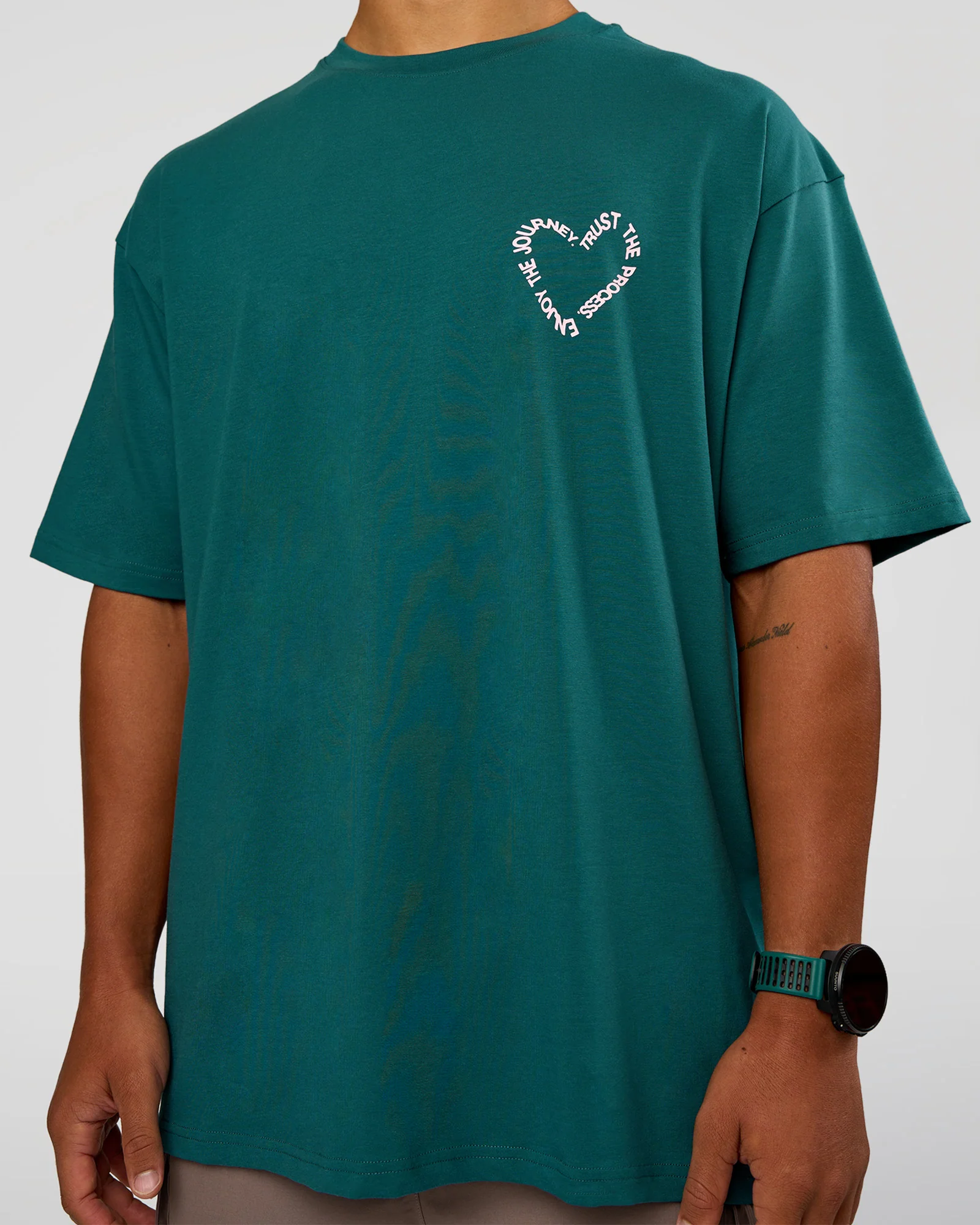 Love The Process FLXCotton Oversize Tee - Transformative Teal-Marshmallow - Image 9
