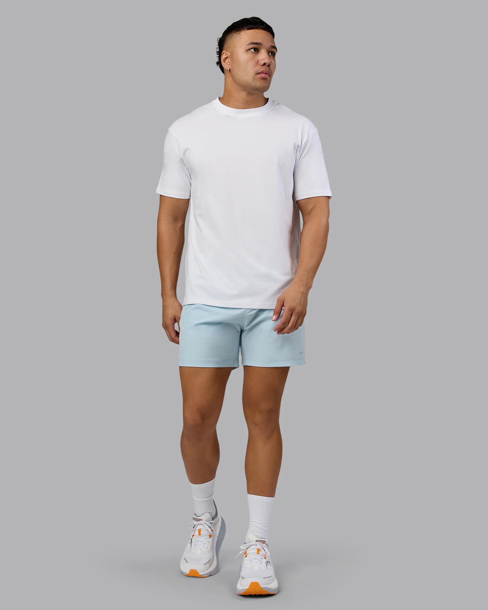Love The Run FLXCotton Tee Oversize - White-Dark Moss - Image 5