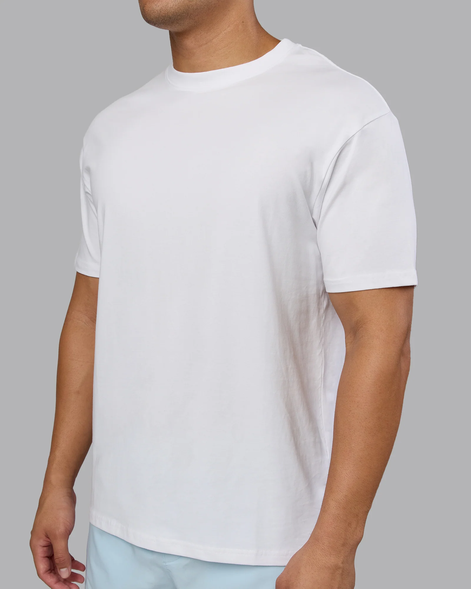 Love The Run FLXCotton Tee Oversize - White-Dark Moss - Image 9