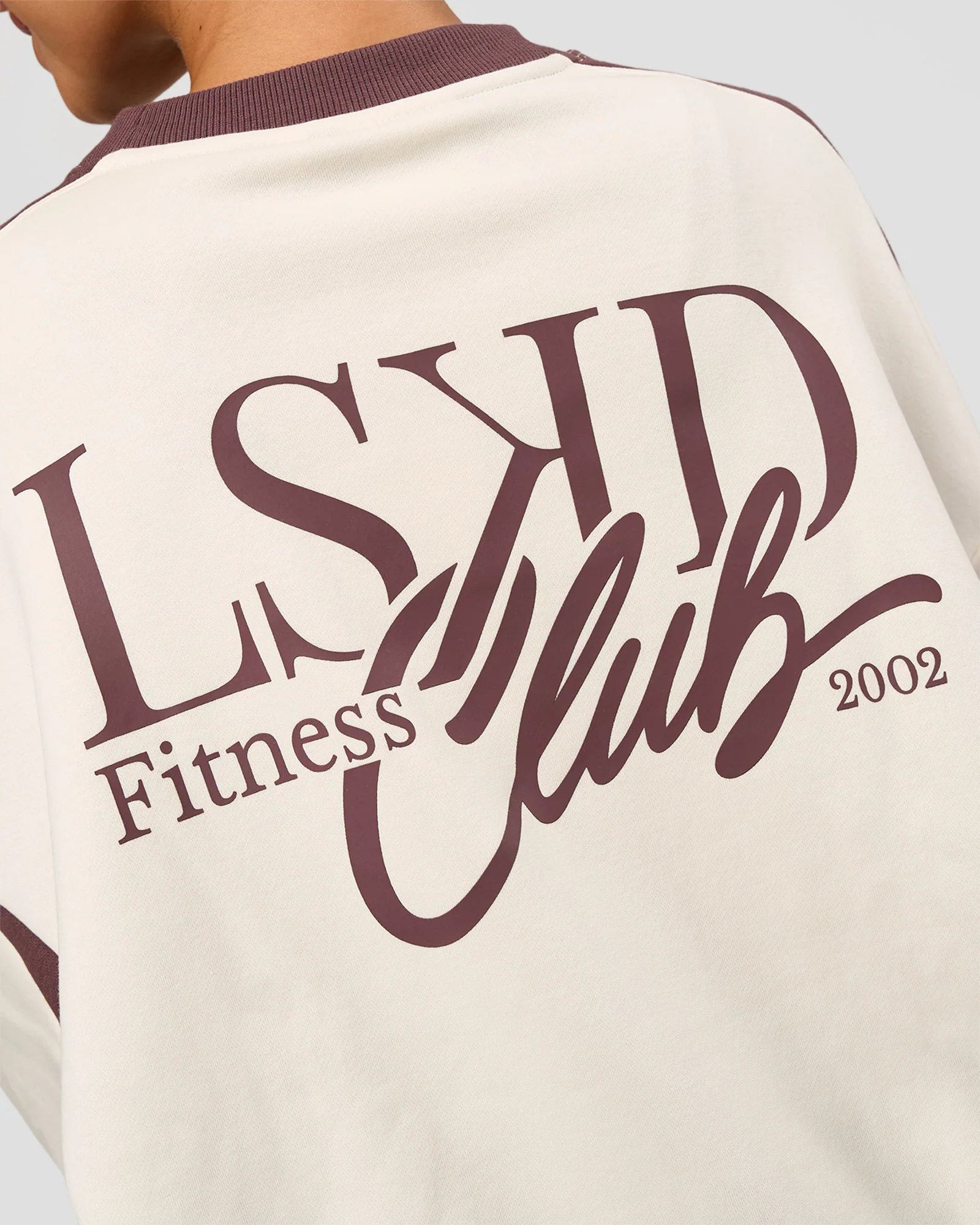 LSKD Fitness Club Oversized Sweater - Off White-Cocoa Powder - Image 7