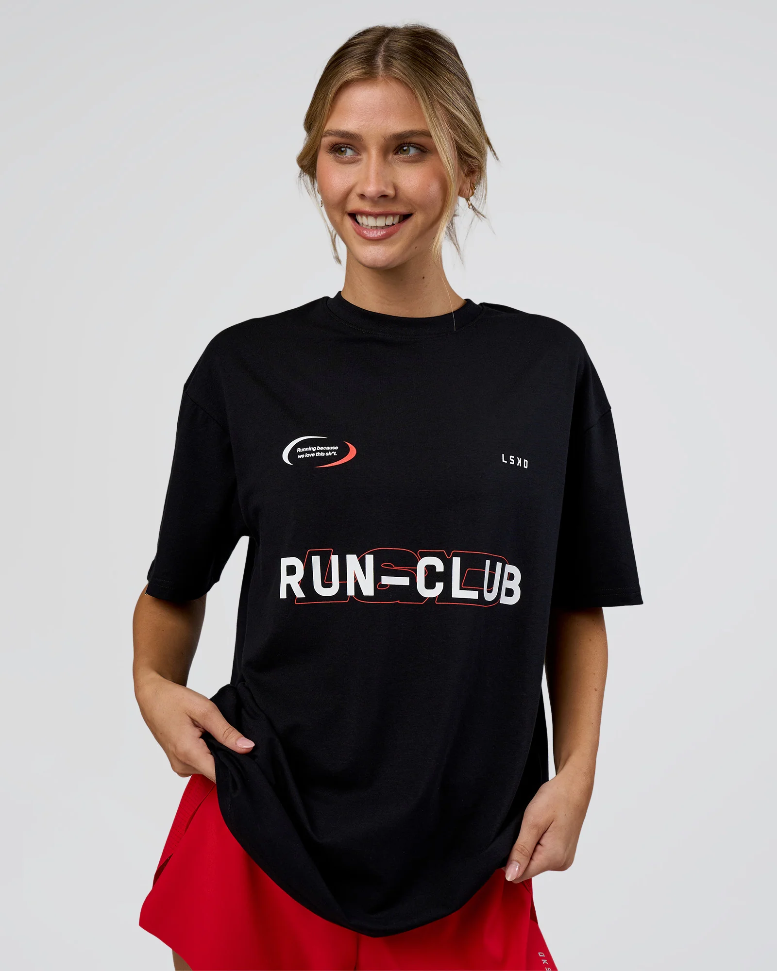 LSKD Run Club FLXCotton Oversized Tee - Black-White - Image 3