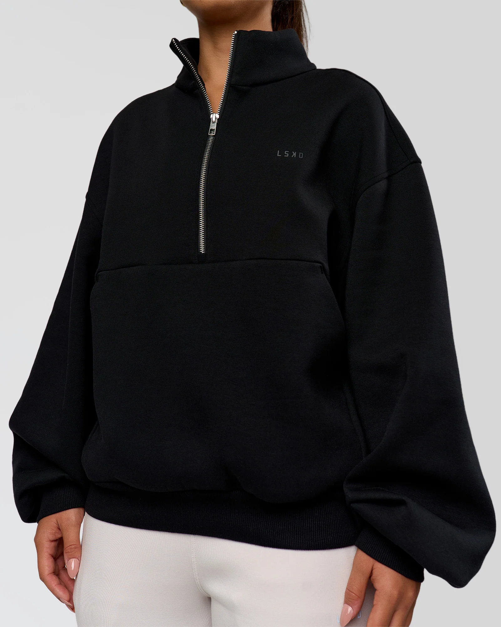 Luxe ZeroCrease Spacer Half Zip - Black - Image 7
