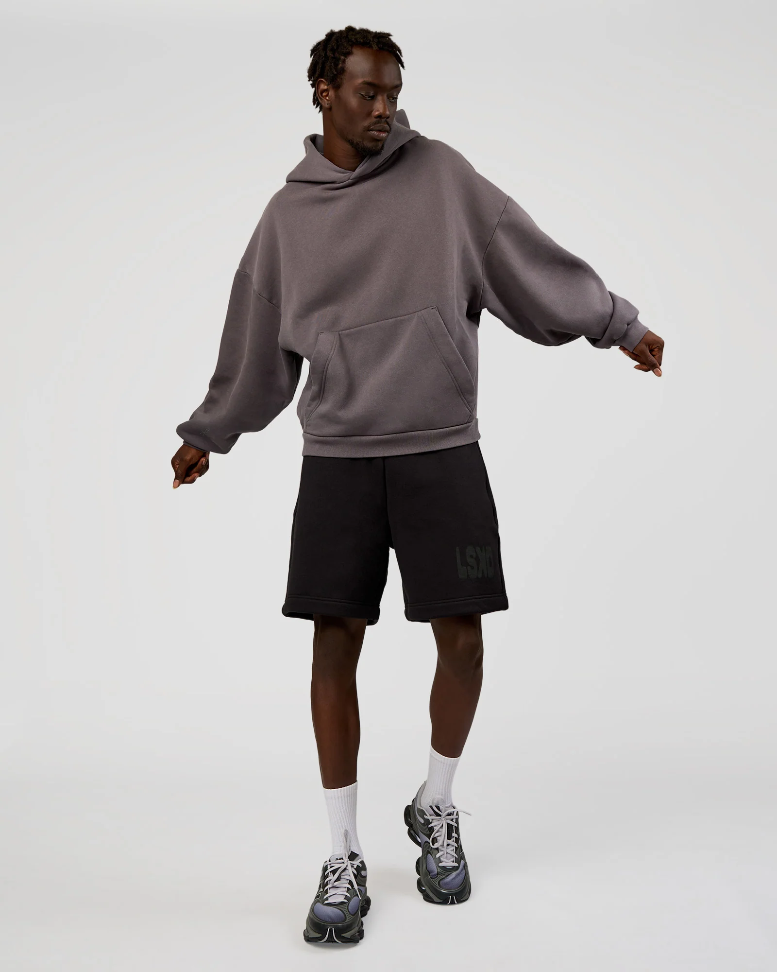 Memory In Motion Heavyweight Fleece 7" Short - Black Washed - Image 3