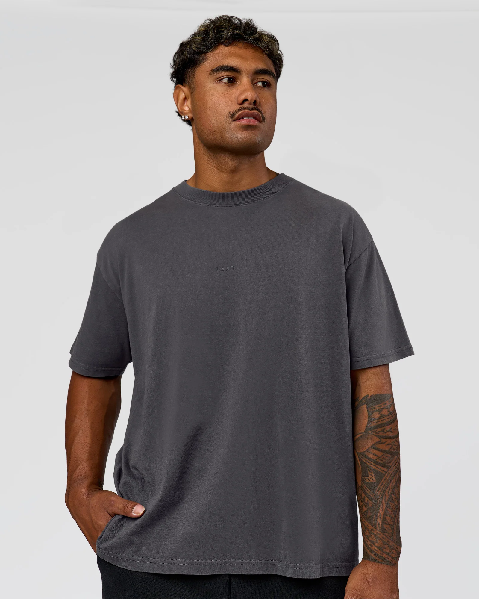 Memory In Motion Heavyweight Oversized Tee - Dark Storm Washed - Image 3