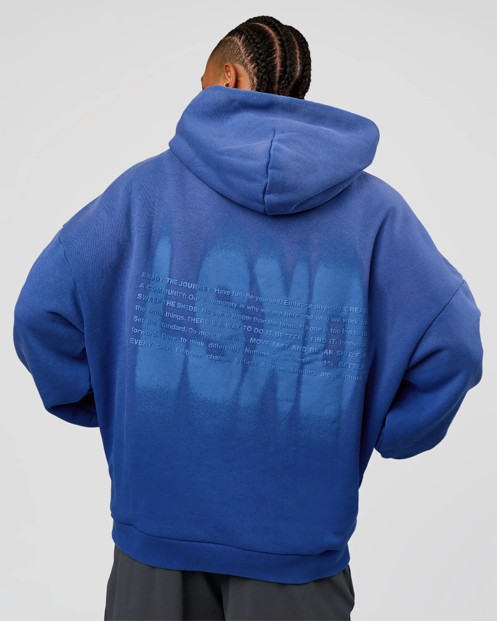 Memory In Motion Ultra Heavyweight Washed Hoodie - Electric Indigo Washed - Image 3