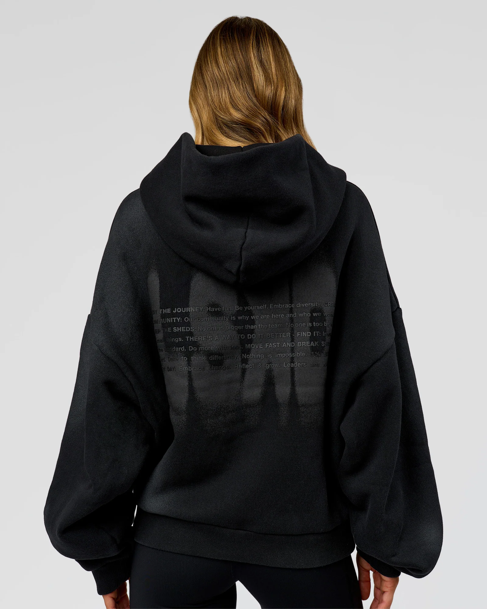 Memory In Motion Ultra Heavyweight Zip Thru Hoodie - Black Washed - Image 12