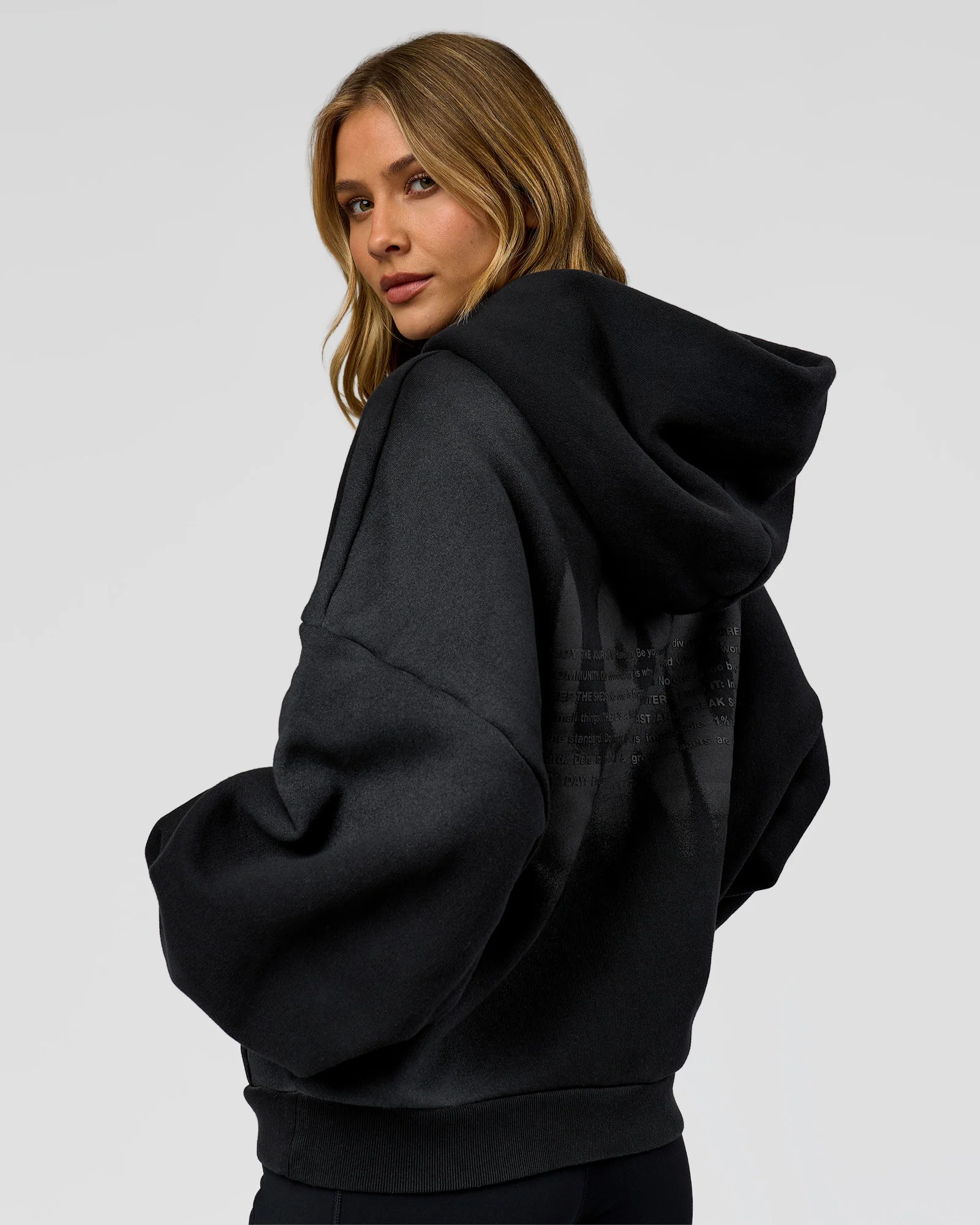 Memory In Motion Ultra Heavyweight Zip Thru Hoodie - Black Washed - Image 5