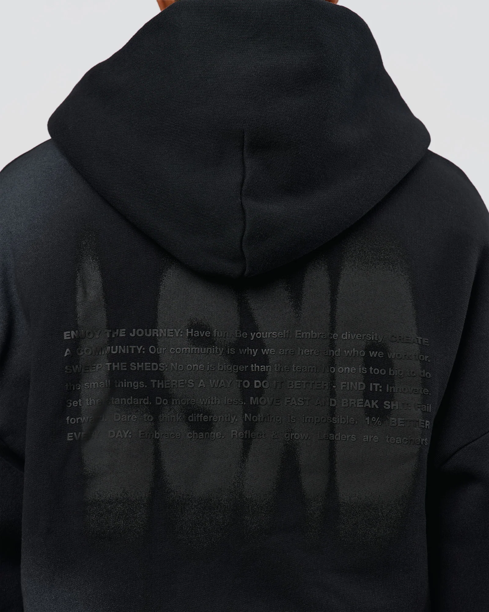 Memory In Motion Ultra Heavyweight Zip Thru Hoodie - Black Washed - Image 7