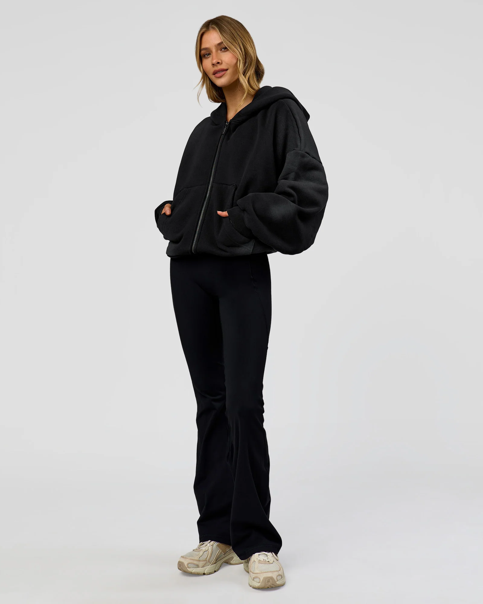 Memory In Motion Ultra Heavyweight Zip Thru Hoodie - Black Washed - Image 9