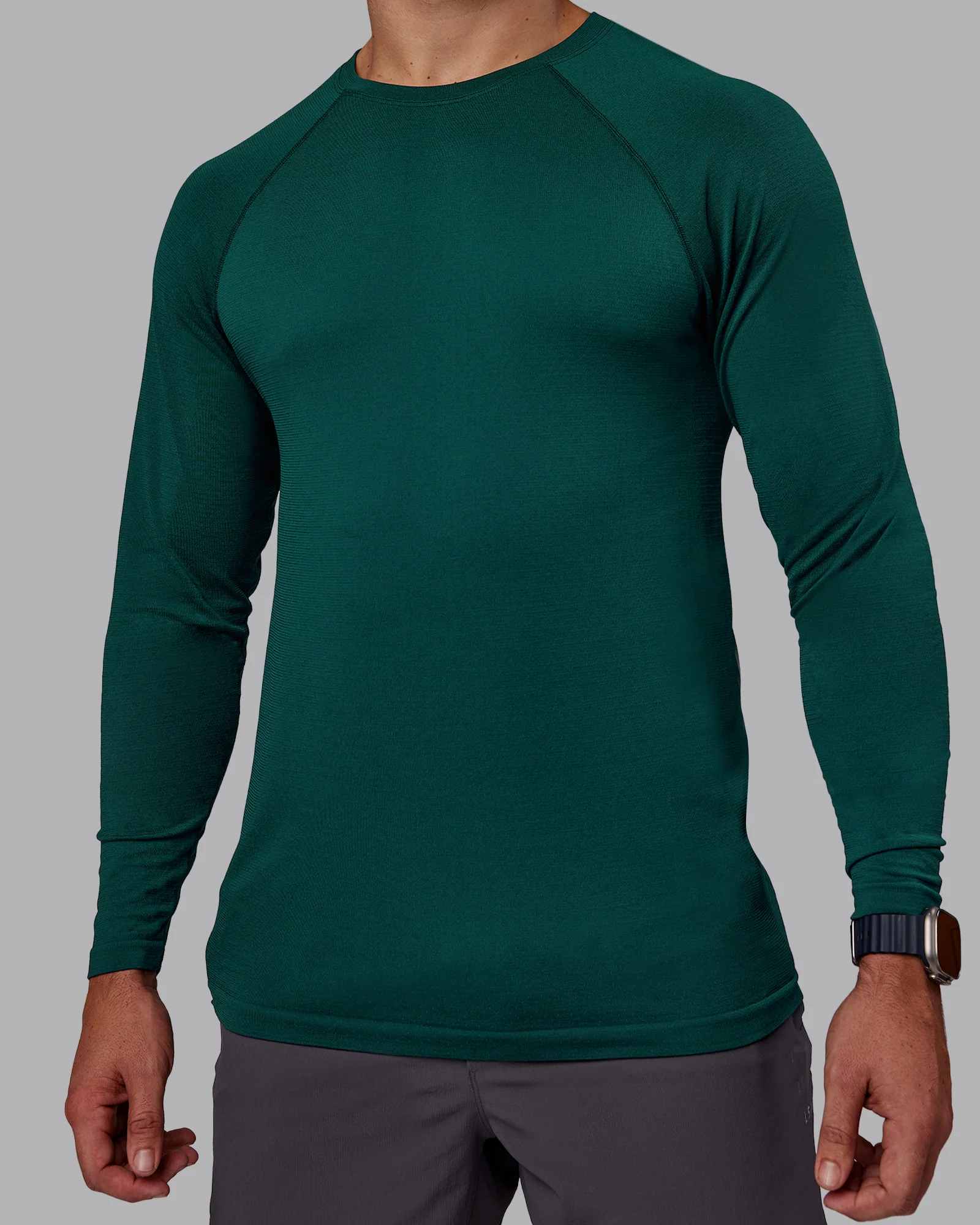 AeroFLX+ Seamless Long Sleeve Tee - Dark Moss/Dark Moss - Image 5