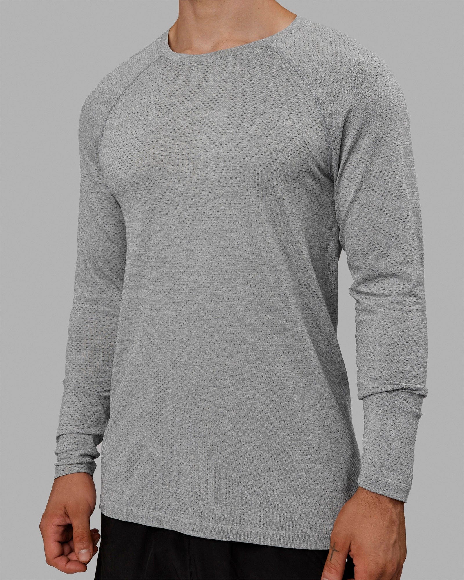 AeroFLX+ Seamless Long Sleeve Tee - Lt Grey Marl - Image 8