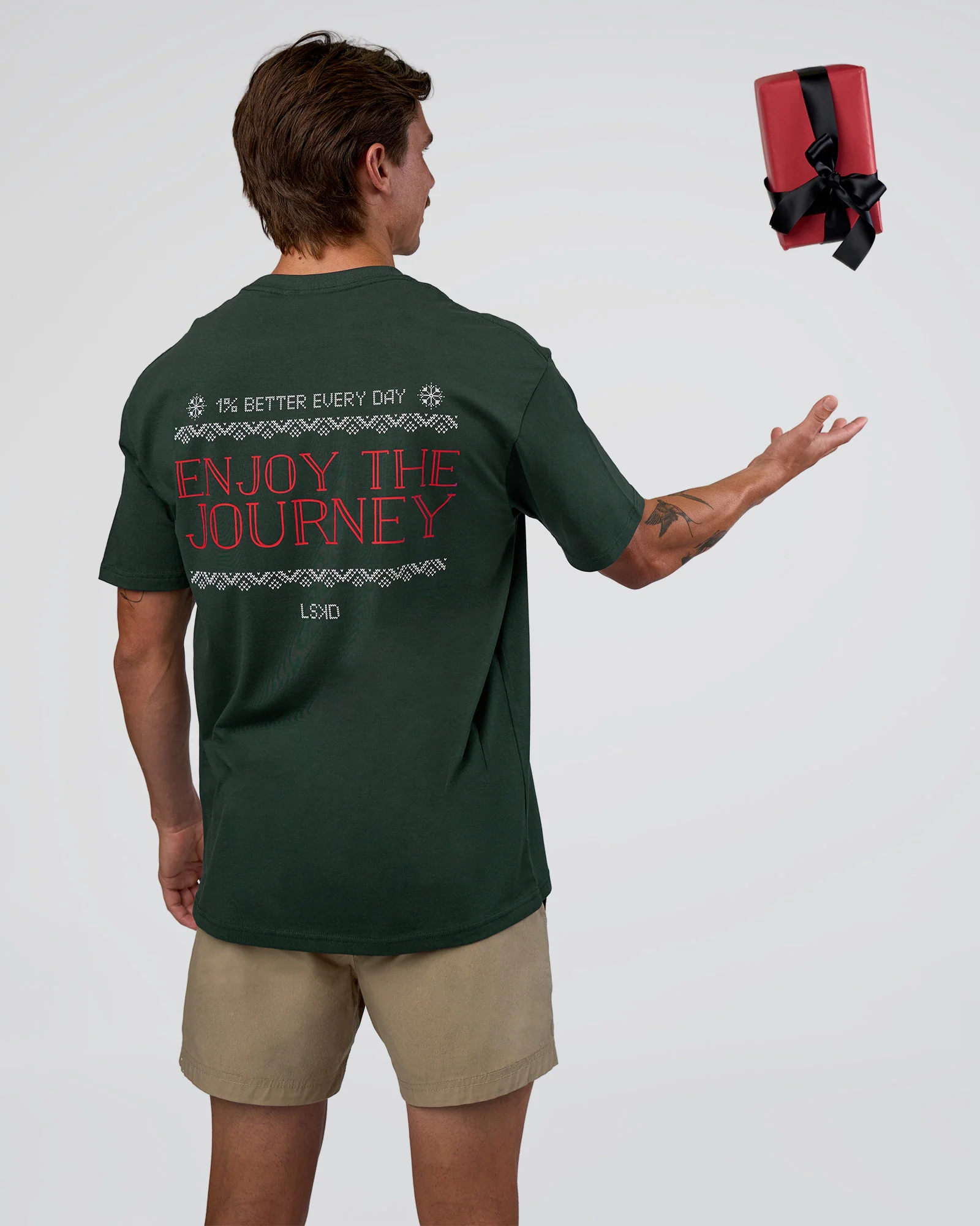 Merry Journey FLXCotton Oversized Tee - Vital Green-White - Image 2