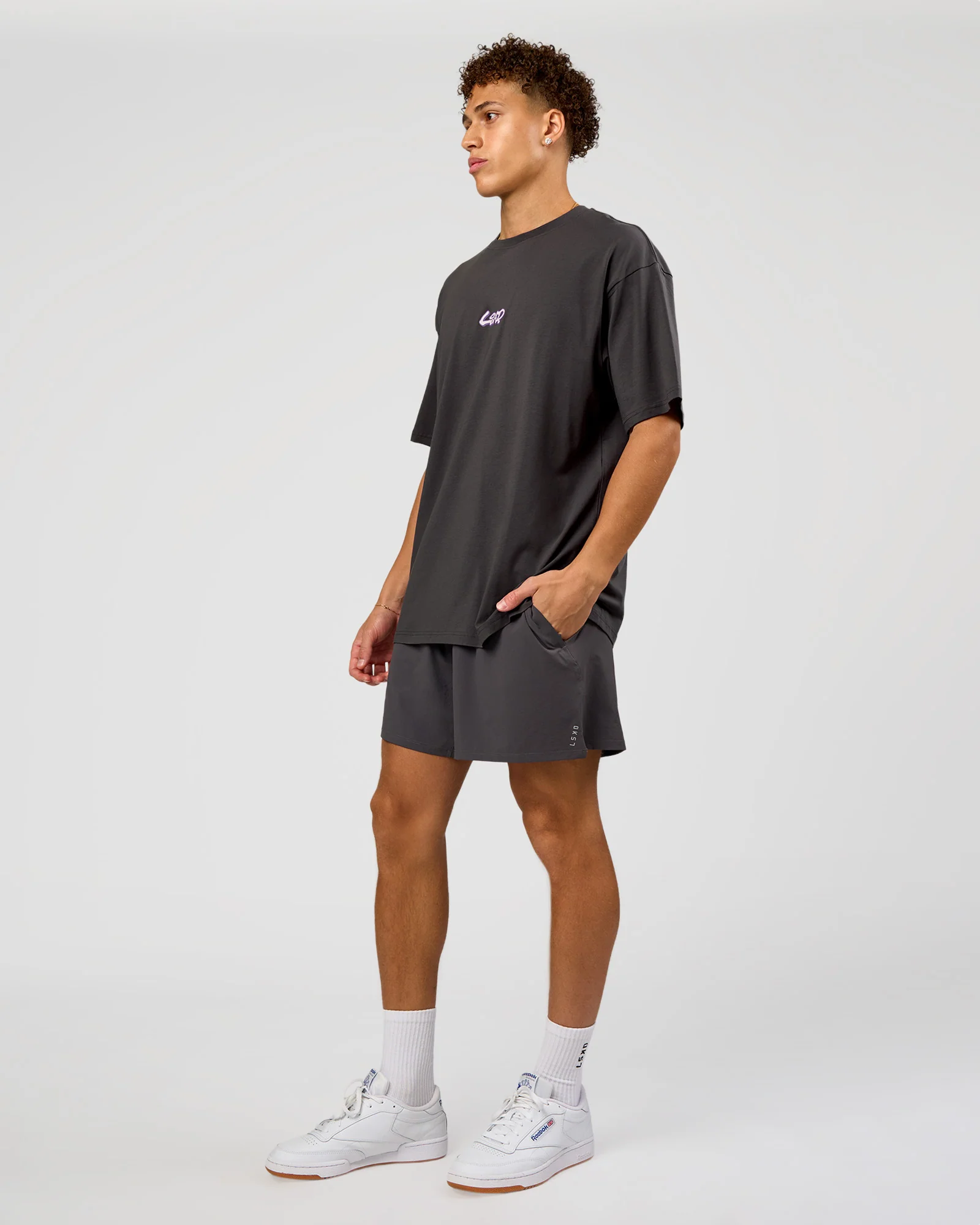 Miami Snatch FLXCotton Oversized Tee - Dark Storm-Marshmallow - Image 15