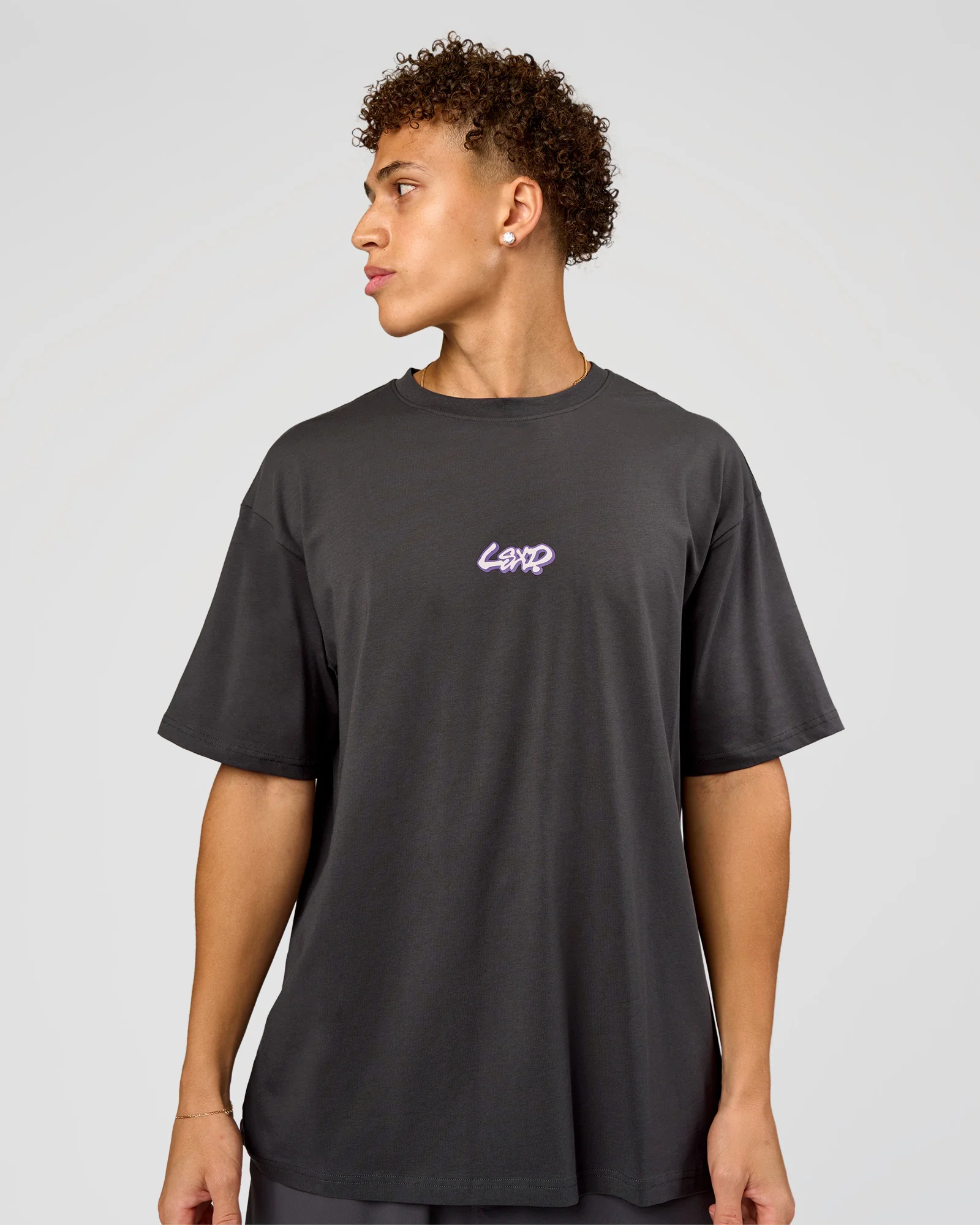 Miami Snatch FLXCotton Oversized Tee - Dark Storm-Marshmallow - Image 2