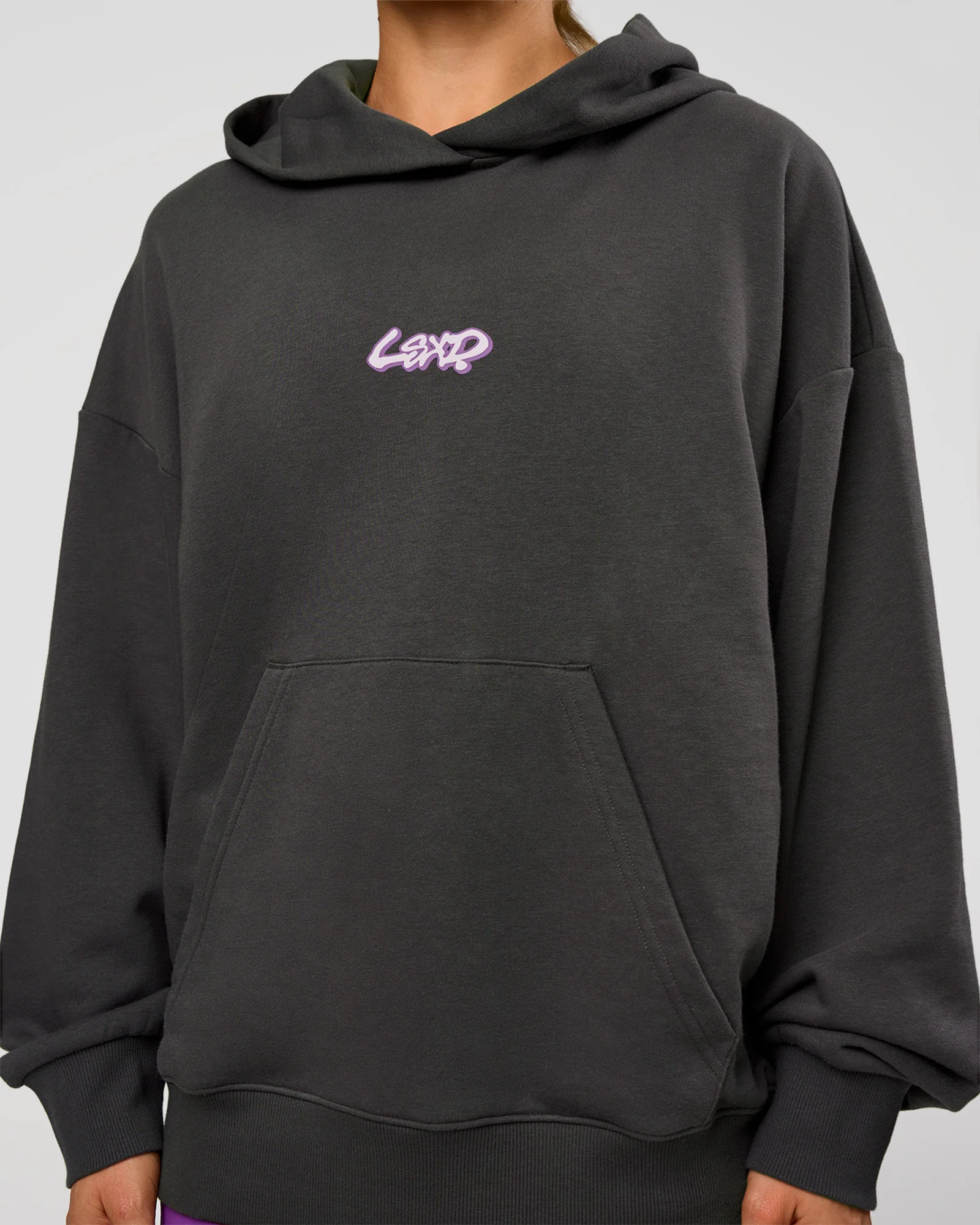Miami Vibe Oversized Hoodie - Dark Storm-Marshmallow - Image 6