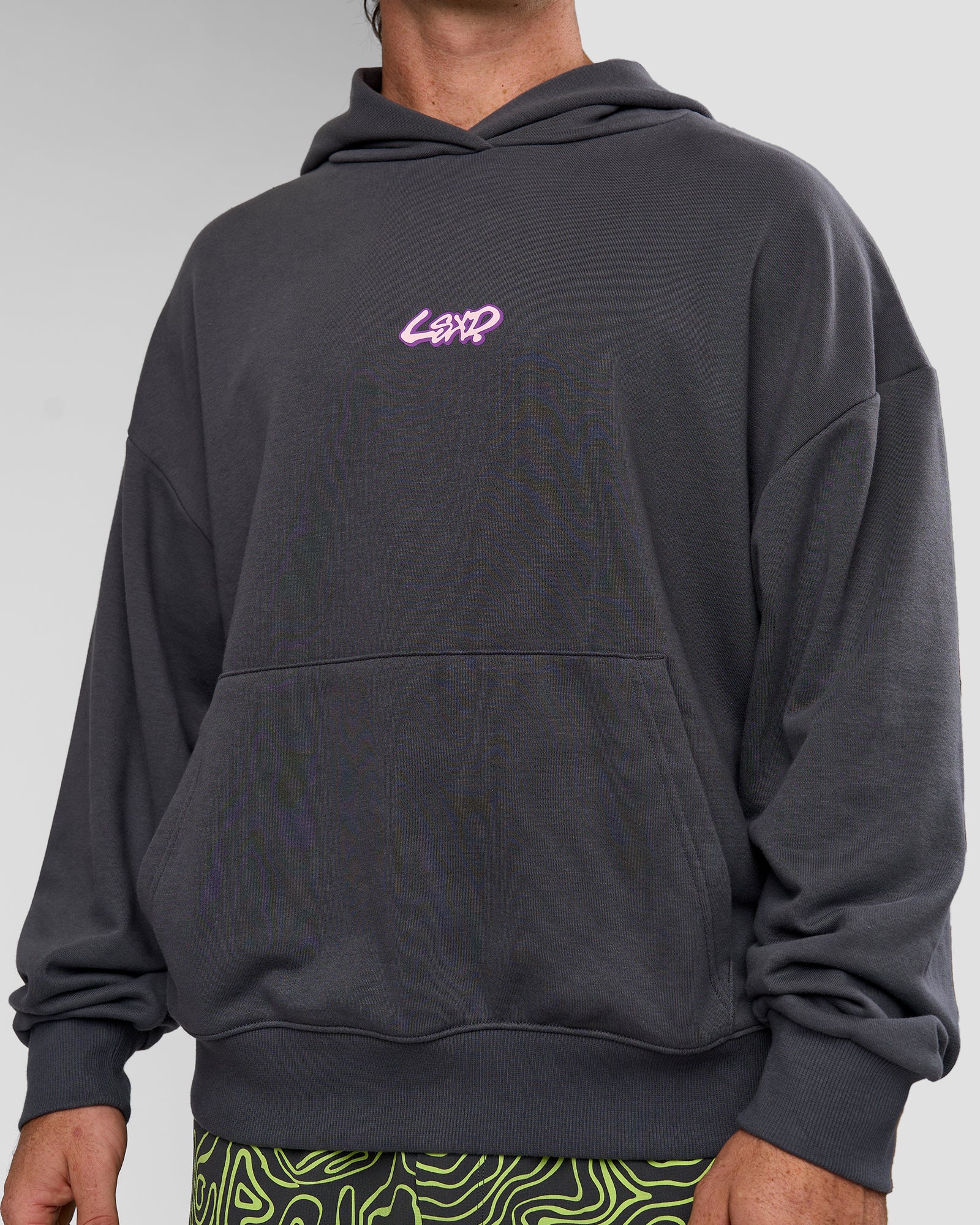 Miami Vibe Oversized Hoodie - Dark Storm-Marshmallow - Image 8