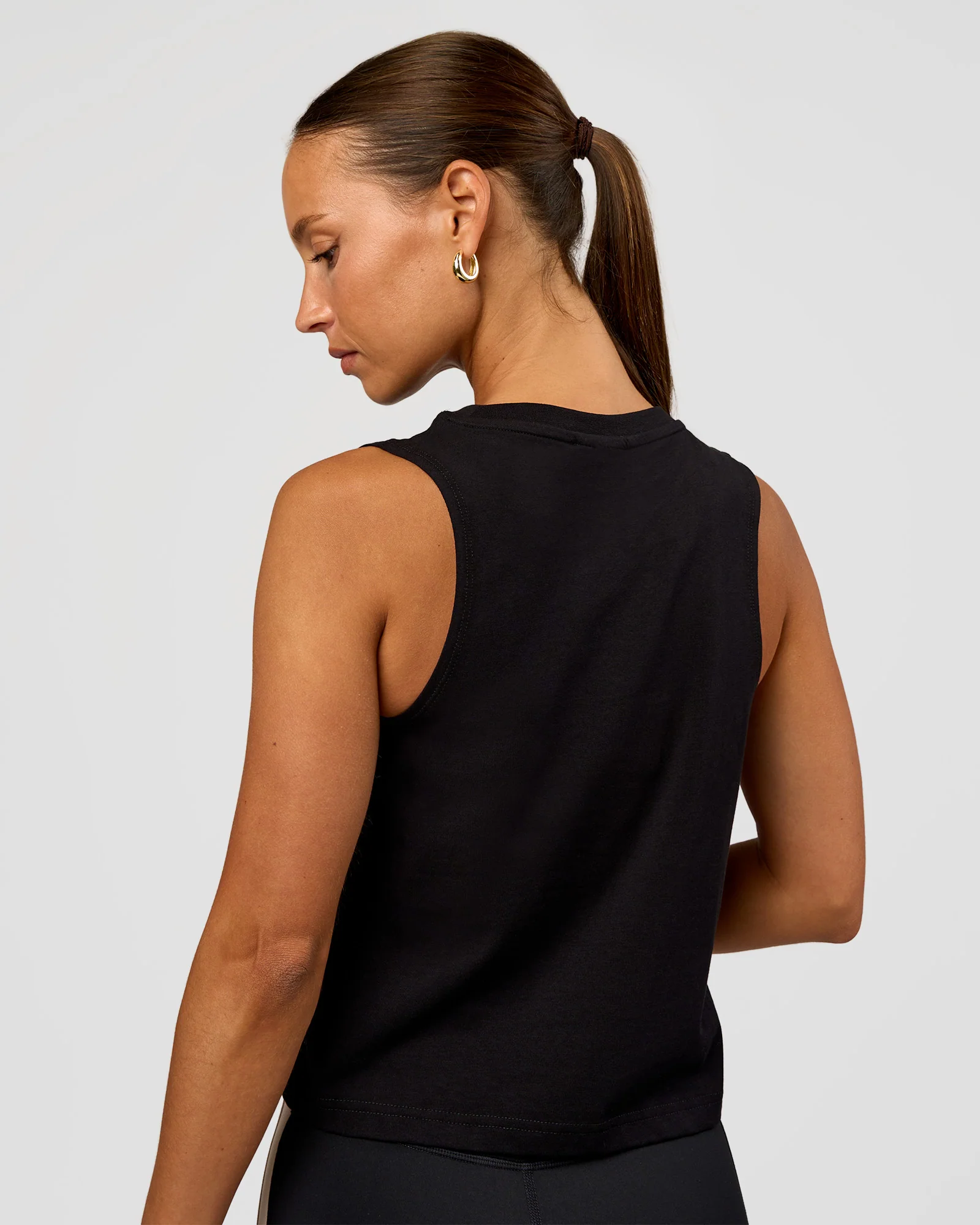 Go-To FLXCotton Midline Tank - Black-White - Image 2