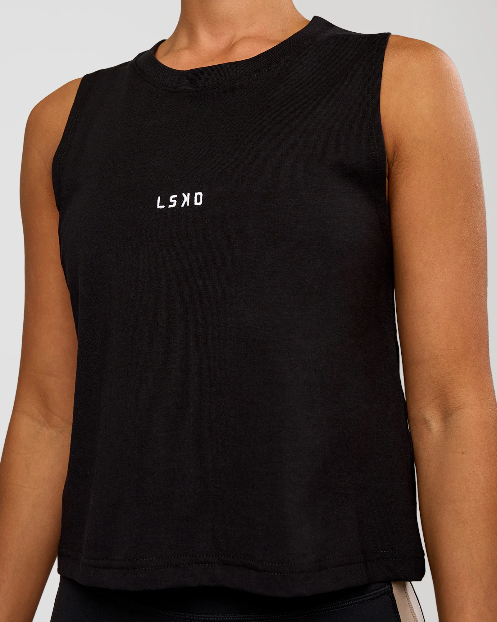 Go-To FLXCotton Midline Tank - Black-White - Image 4