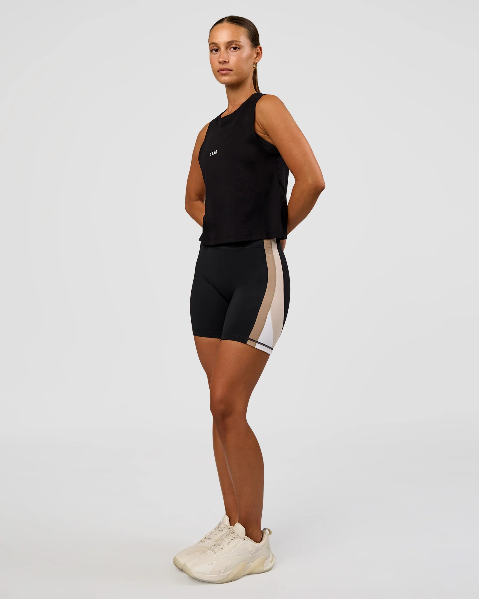 Go-To FLXCotton Midline Tank - Black-White - Image 5