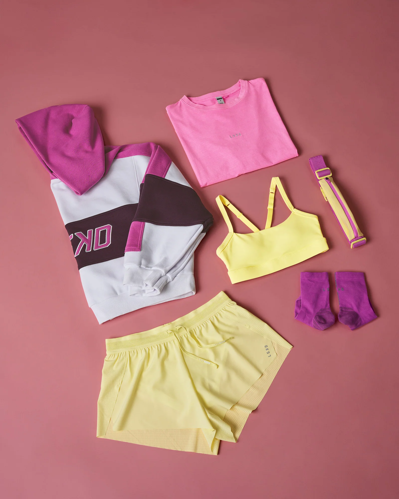 Slam Cropped Oversized Hoodie - White-Ultra Fuchsia - Image 3