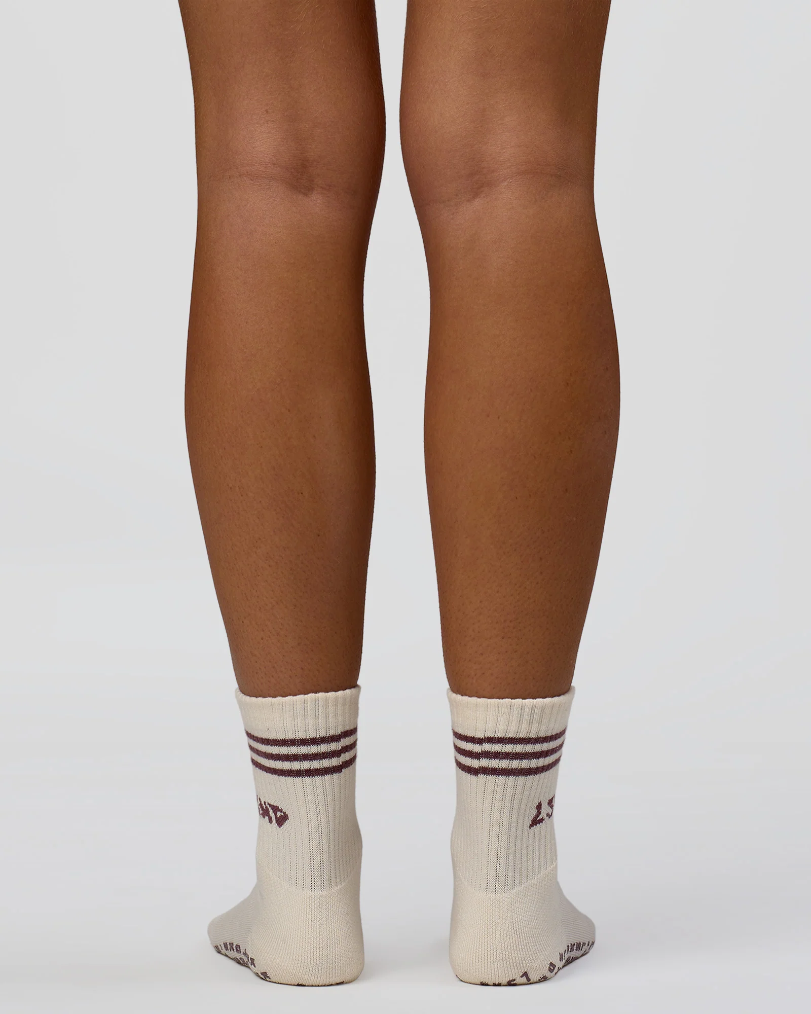 Motion Pilates Grip Socks - Off White-Hot Chocolate - Image 3