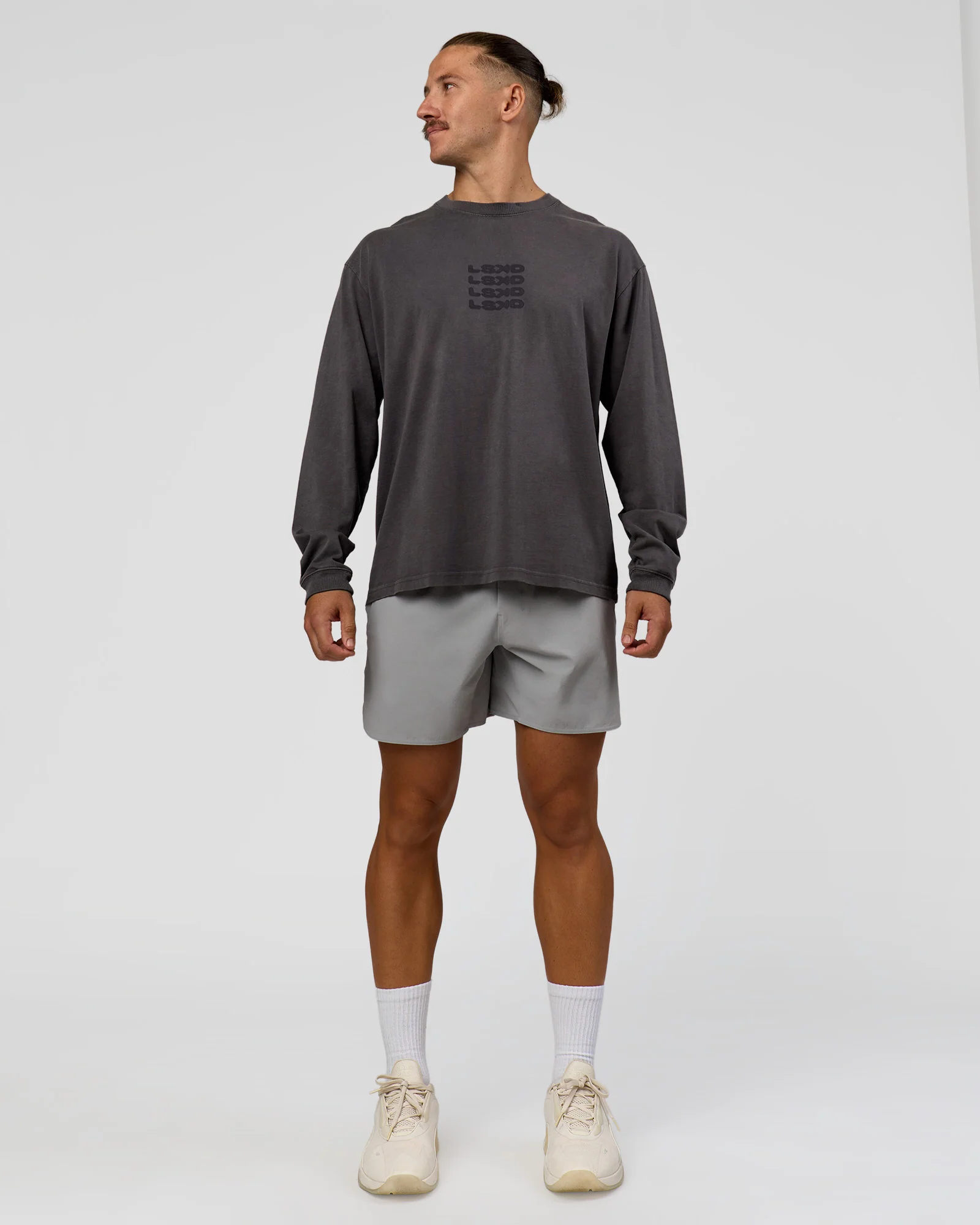 Move Fast Heavyweight Oversized Long Sleeve Tee - Dark Storm Washed - Image 3