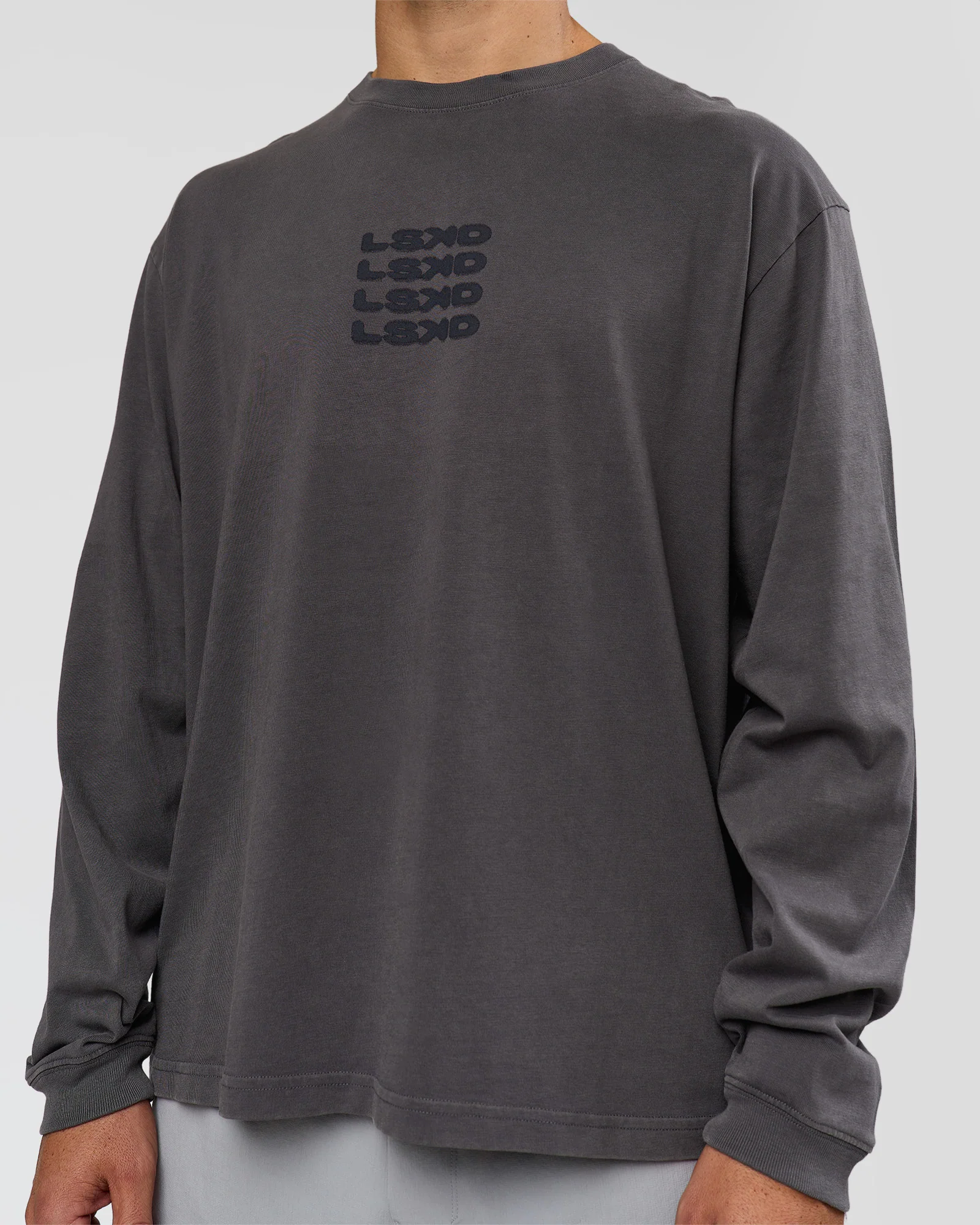 Move Fast Heavyweight Oversized Long Sleeve Tee - Dark Storm Washed - Image 4