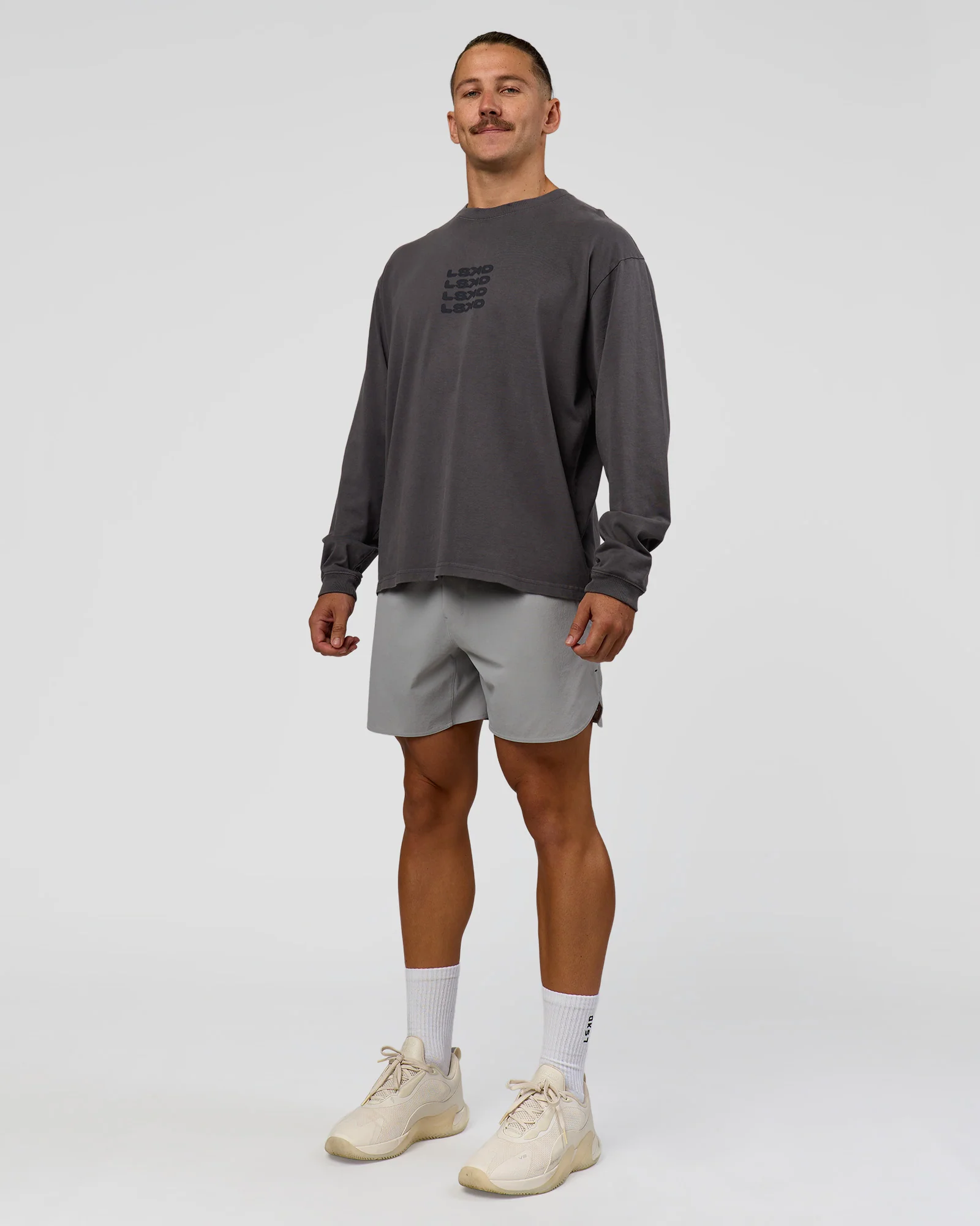 Move Fast Heavyweight Oversized Long Sleeve Tee - Dark Storm Washed - Image 5