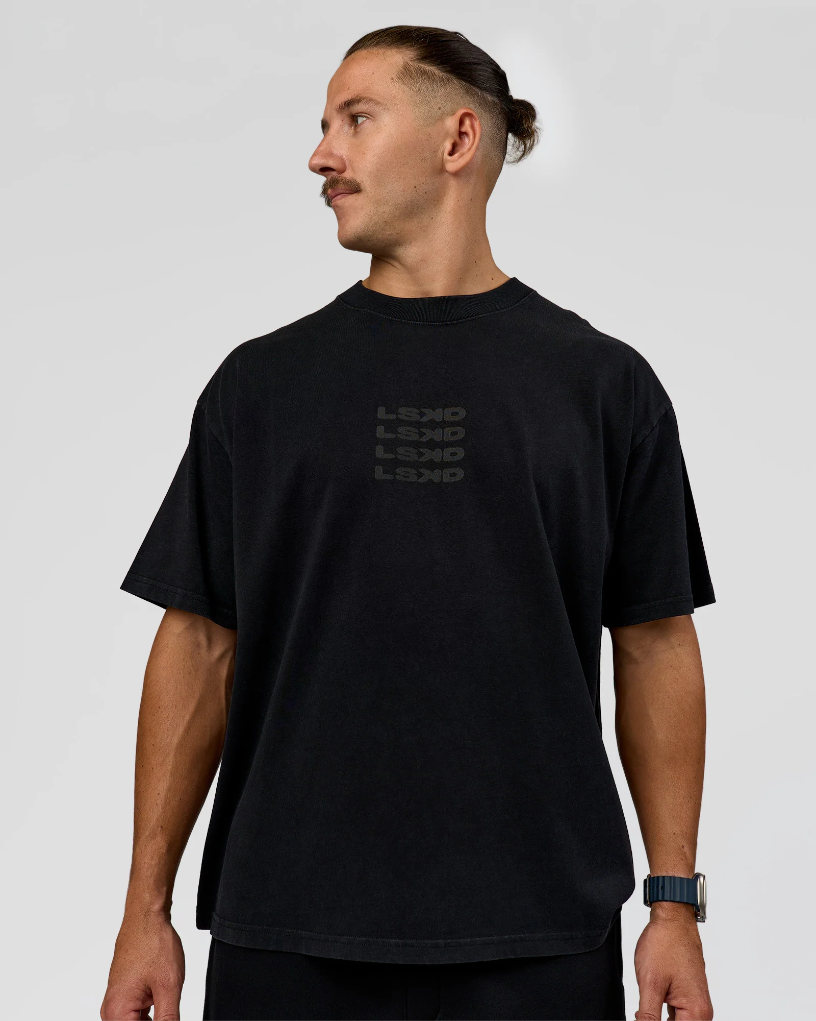 Move Fast Heavyweight Oversized Tee - Black Washed - Image 2