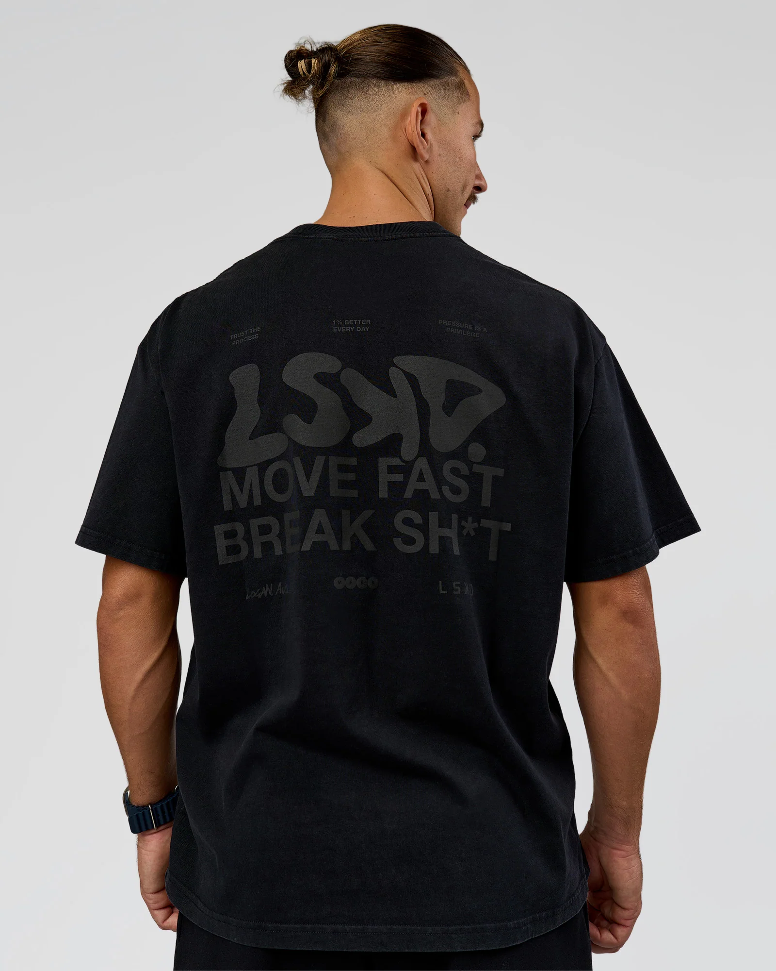 Move Fast Heavyweight Oversized Tee - Black Washed - Image 7