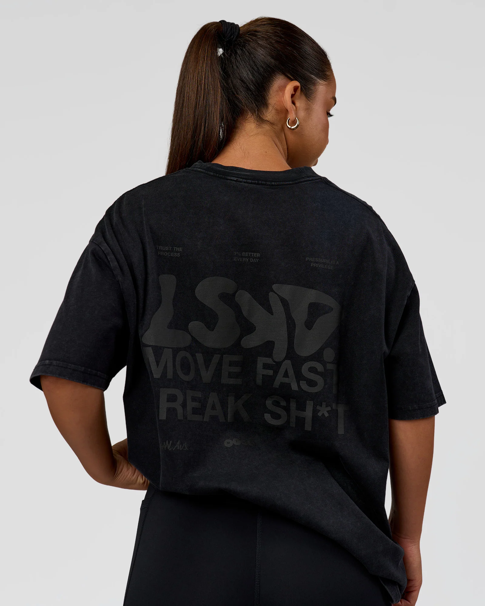 Move Fast Heavyweight Oversized Tee - Black Washed - Image 8