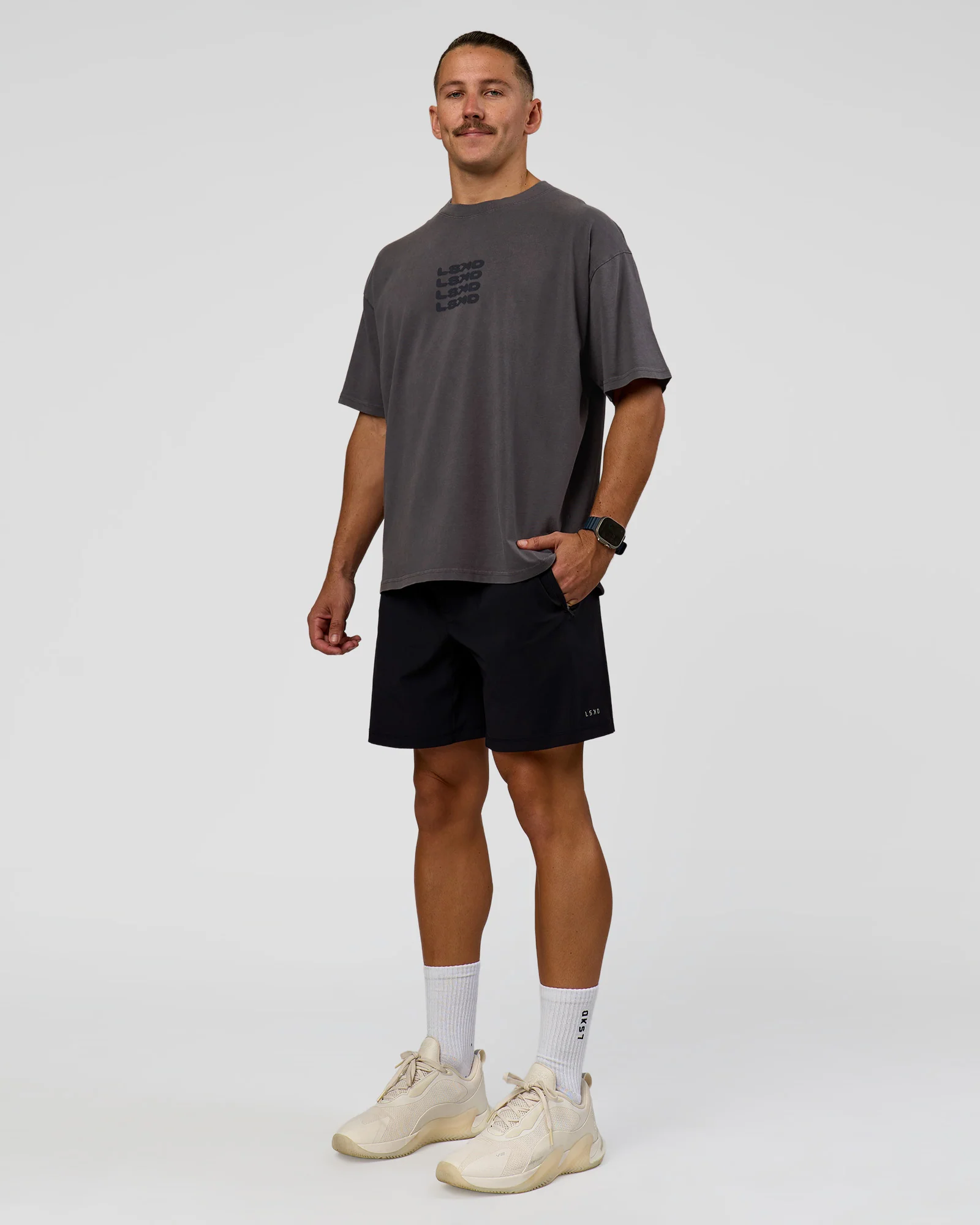 Move Fast Heavyweight Oversized Tee - Dark Storm Washed - Image 3
