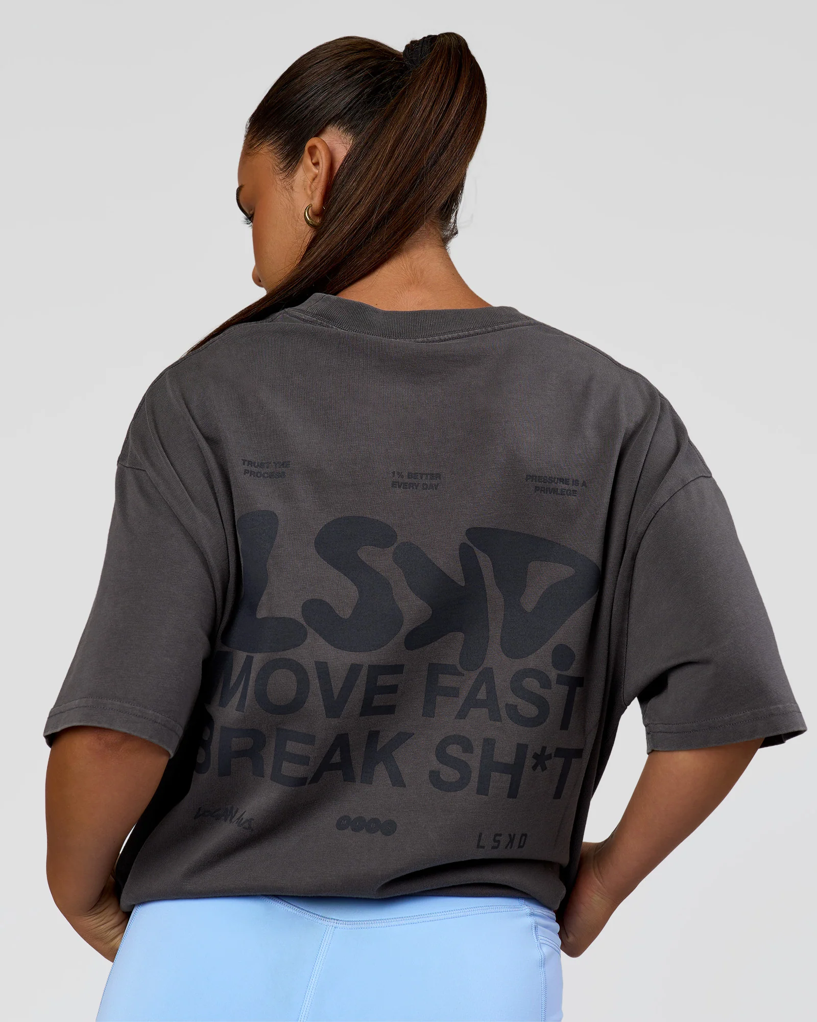 Move Fast Heavyweight Oversized Tee - Dark Storm Washed - Image 5